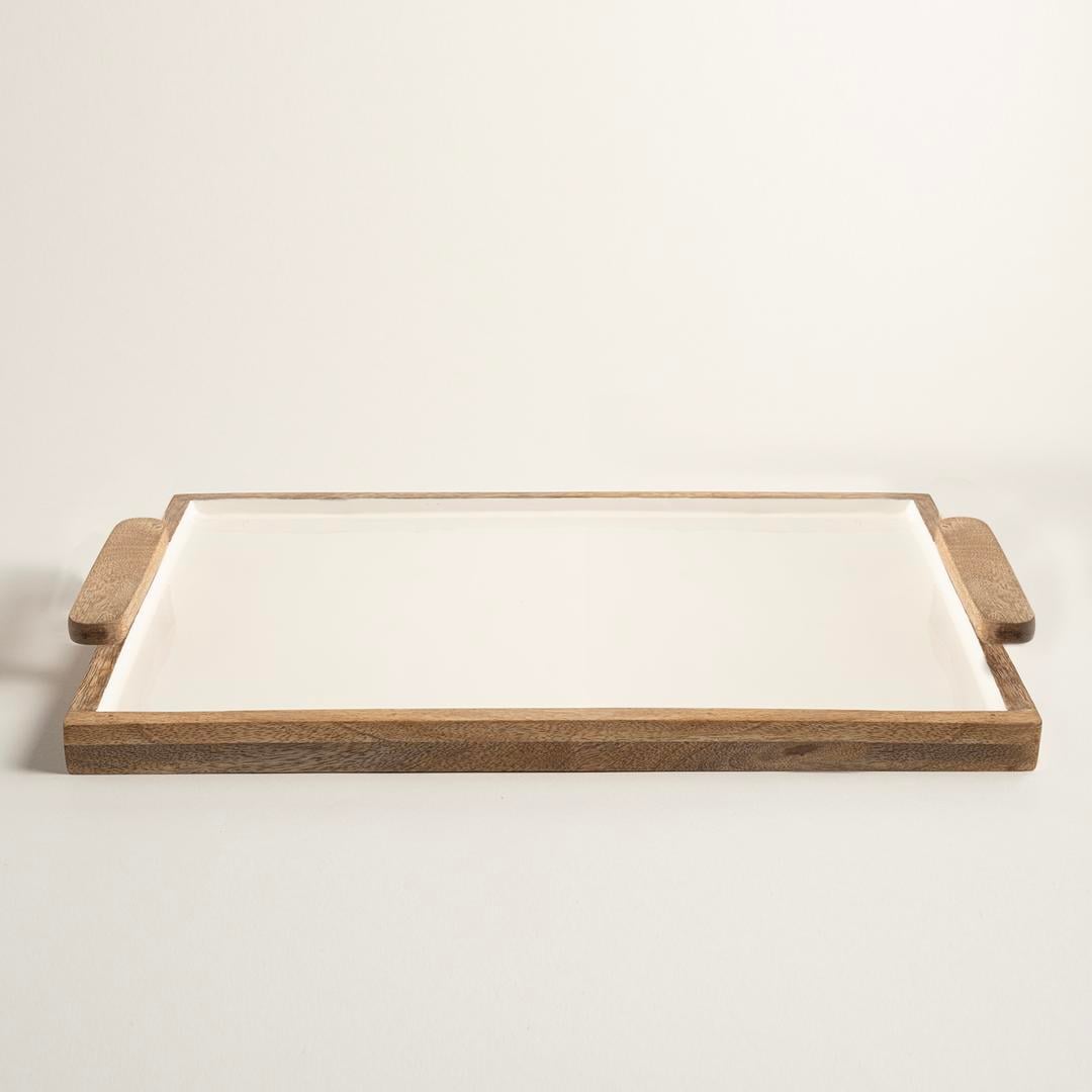 Lakrı Mango Ağacı Tepsi 44.5x30.5x6.5 Cm Natural