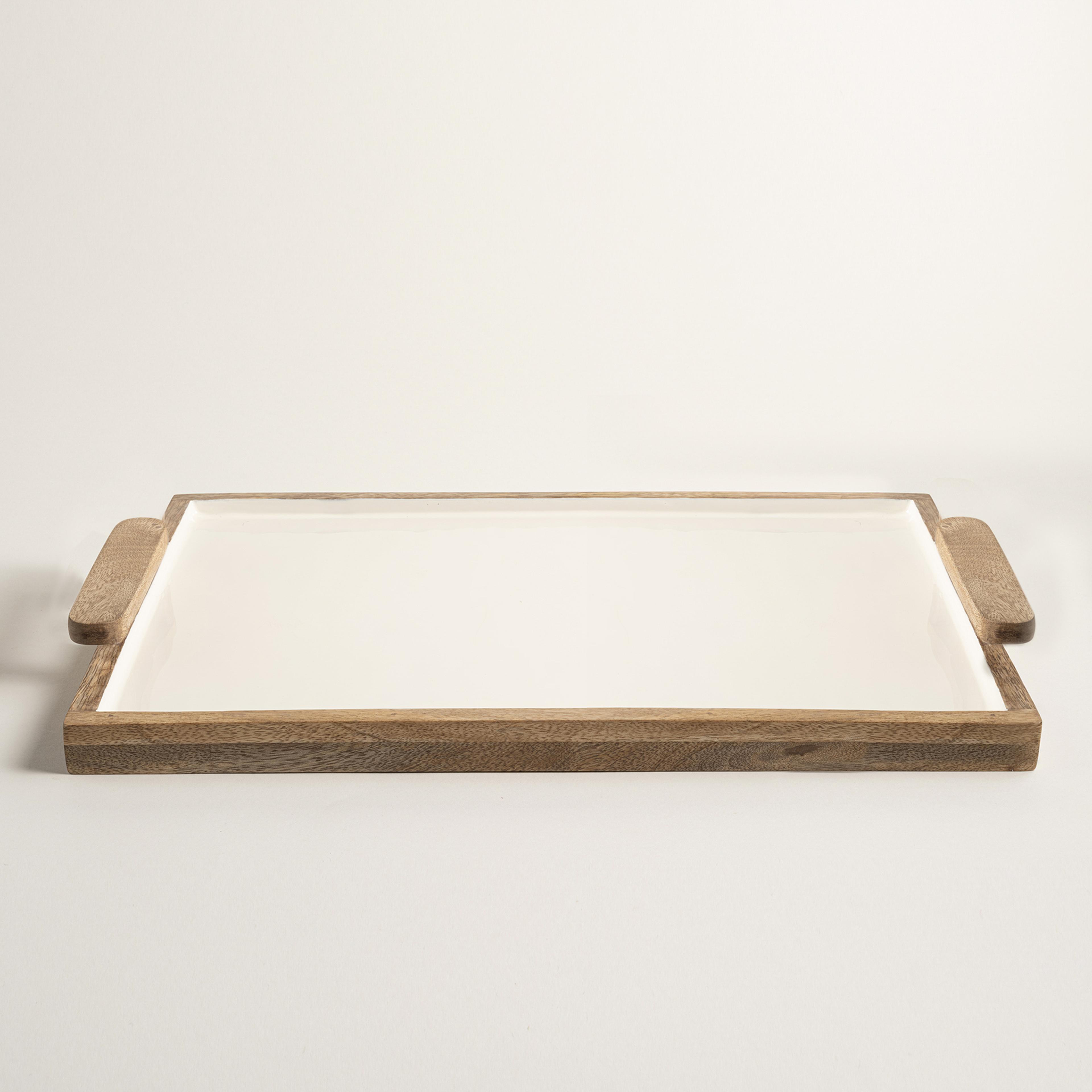 Lakrı Mango Ağacı Tepsi 44.5x30.5x6.5 Cm Natural