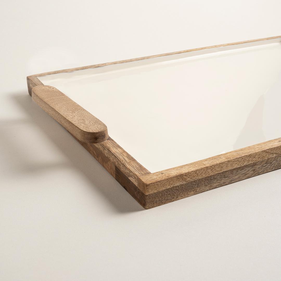 Lakrı Mango Ağacı Tepsi 44.5x30.5x6.5 Cm Natural