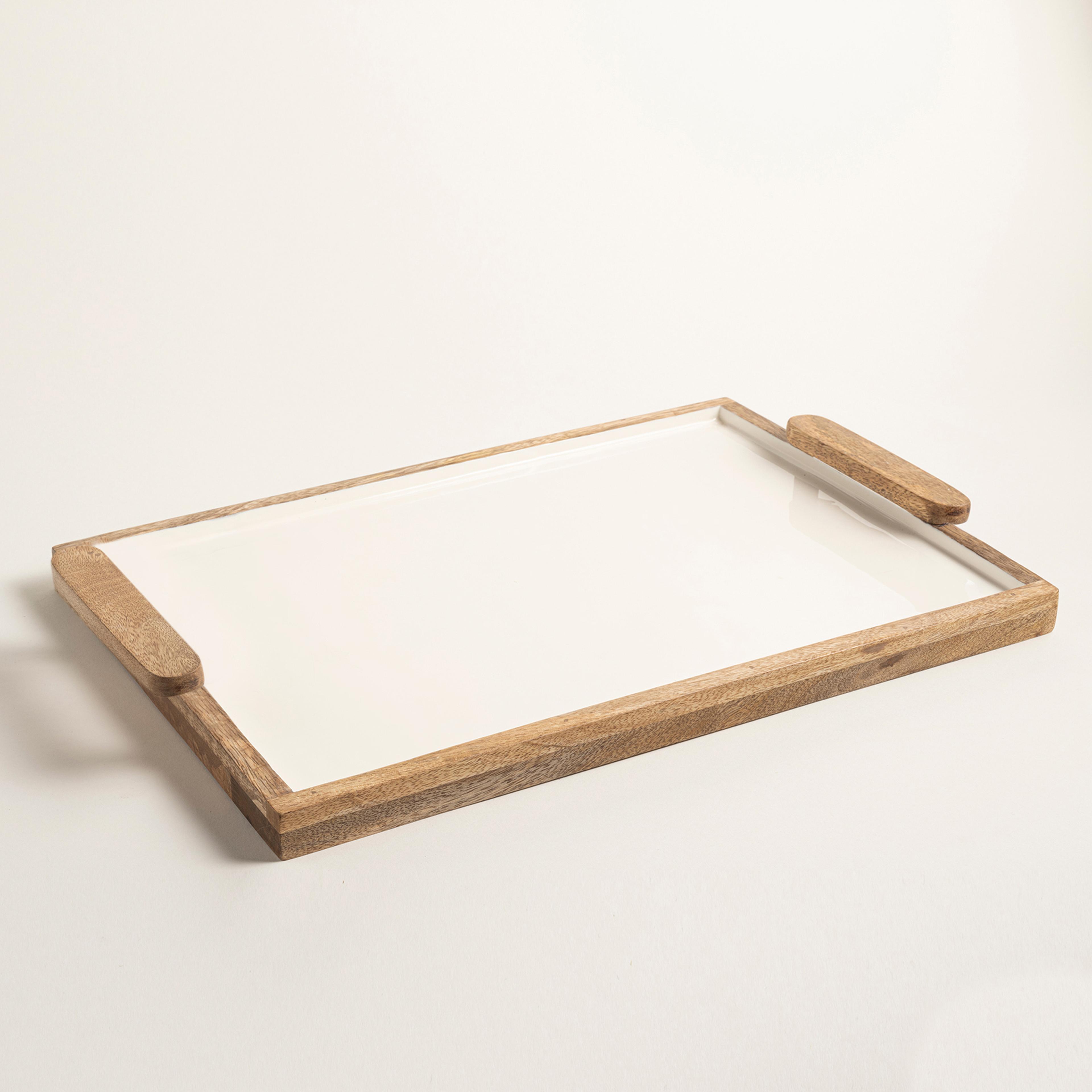 Lakrı Mango Ağacı Tepsi 44.5x30.5x6.5 Cm Natural