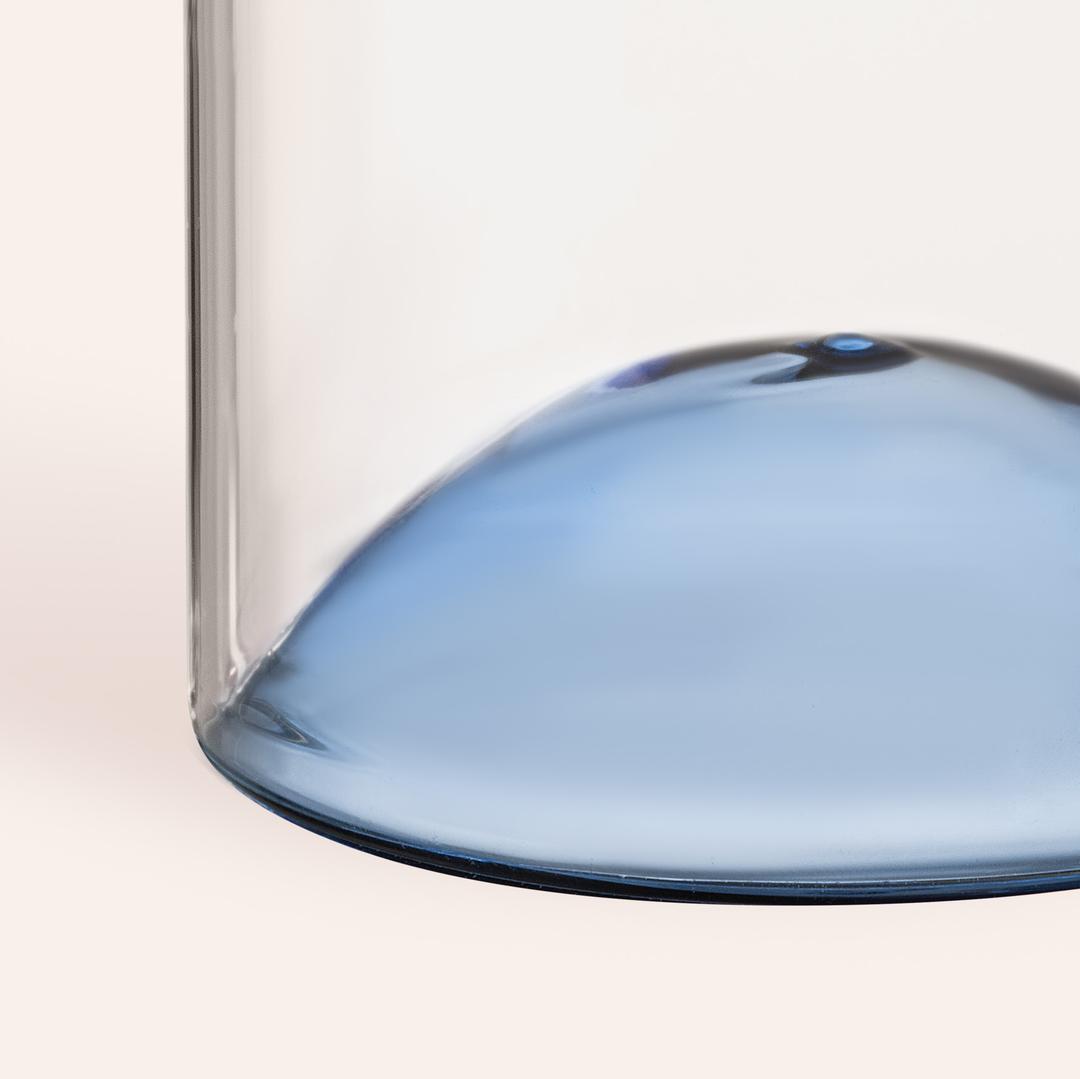 Henan Borosilikat Cam Su Bardağı 370 Ml Mavi