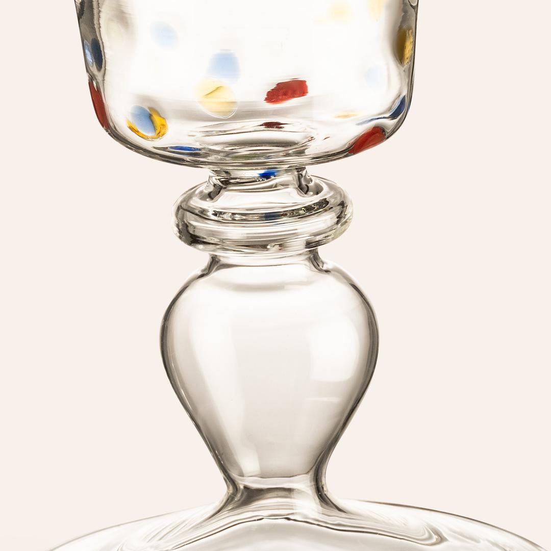 Henan Borosilikat Cam Kadeh 280 Ml Mavi - Kırmızı