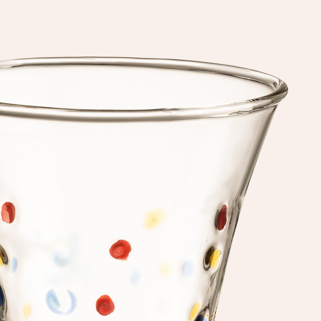 Henan Borosilikat Cam Kadeh 280 Ml Mavi - Kırmızı