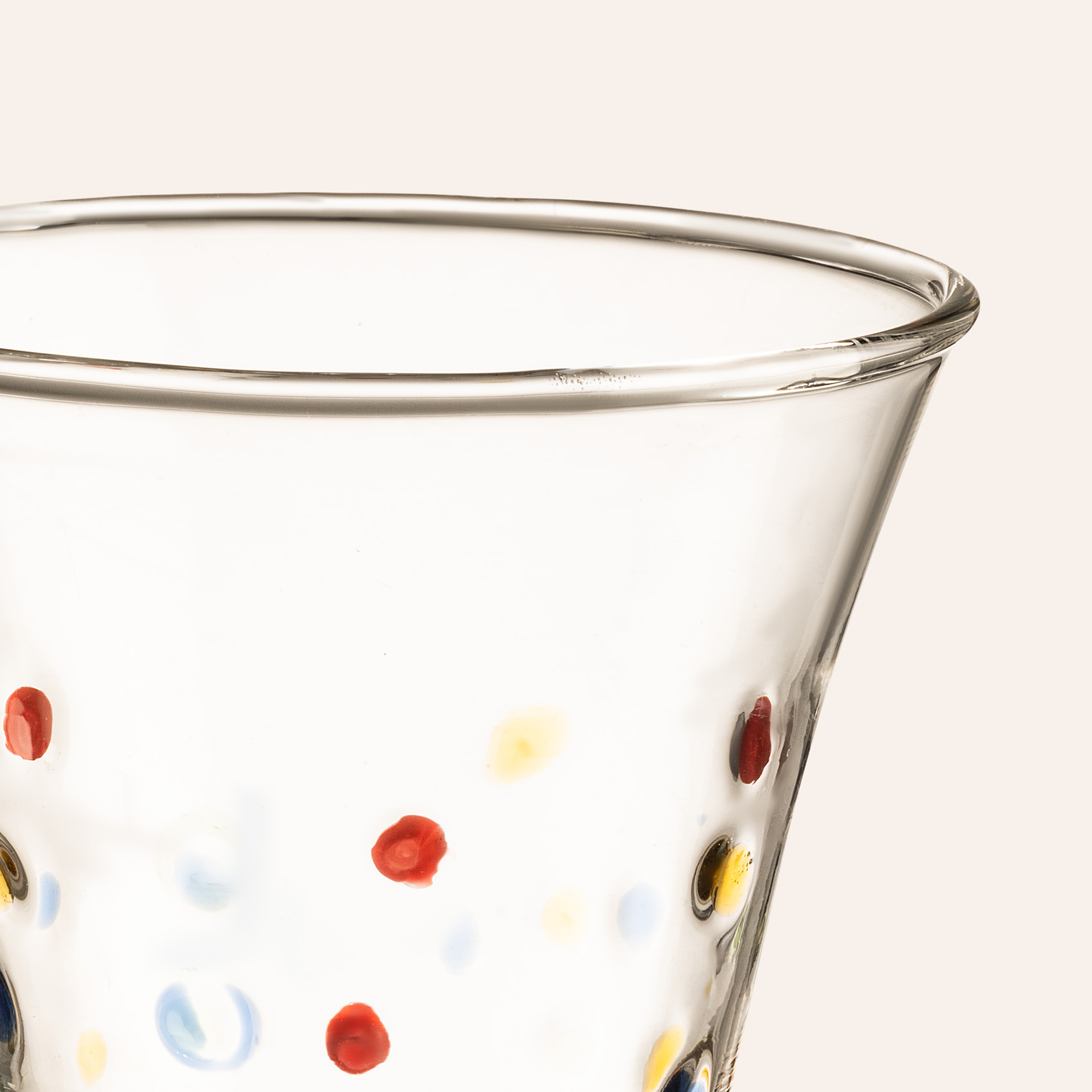 Henan Borosilikat Cam Kadeh 280 Ml Mavi - Kırmızı