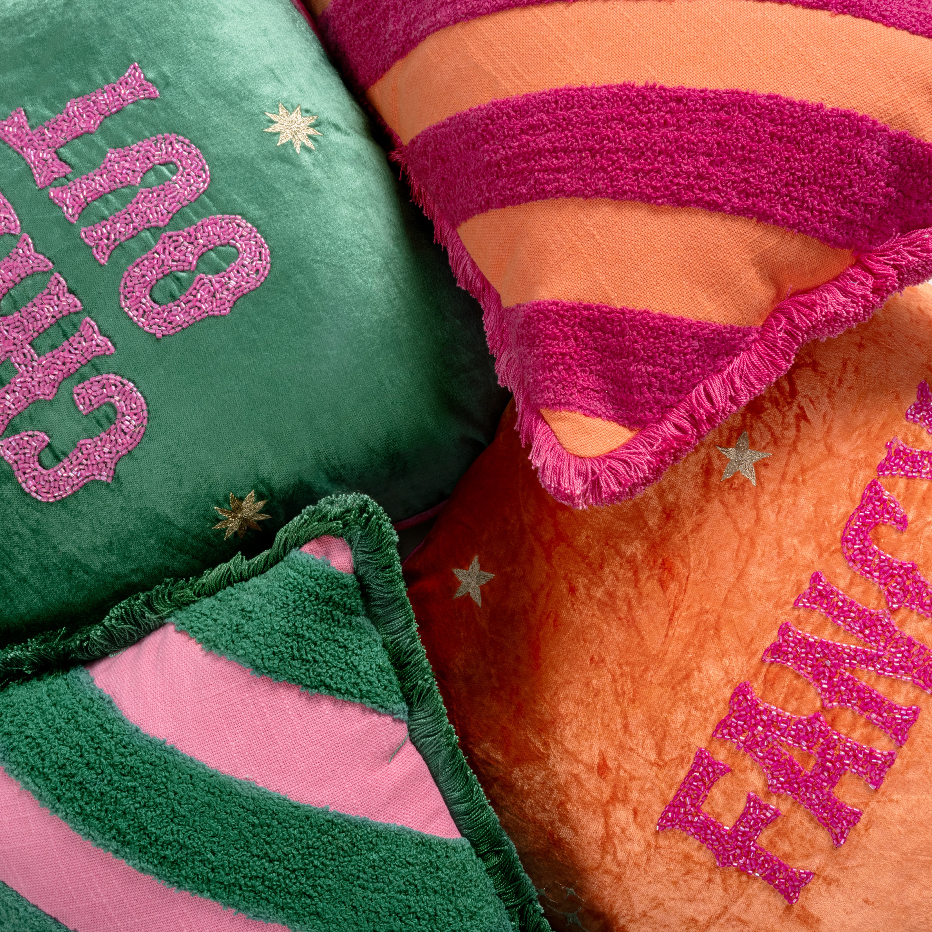 Ghunı Verevli Pamuk Pamuk Dolgulu Kırlent 30x55 Cm Turuncu - Fuşya