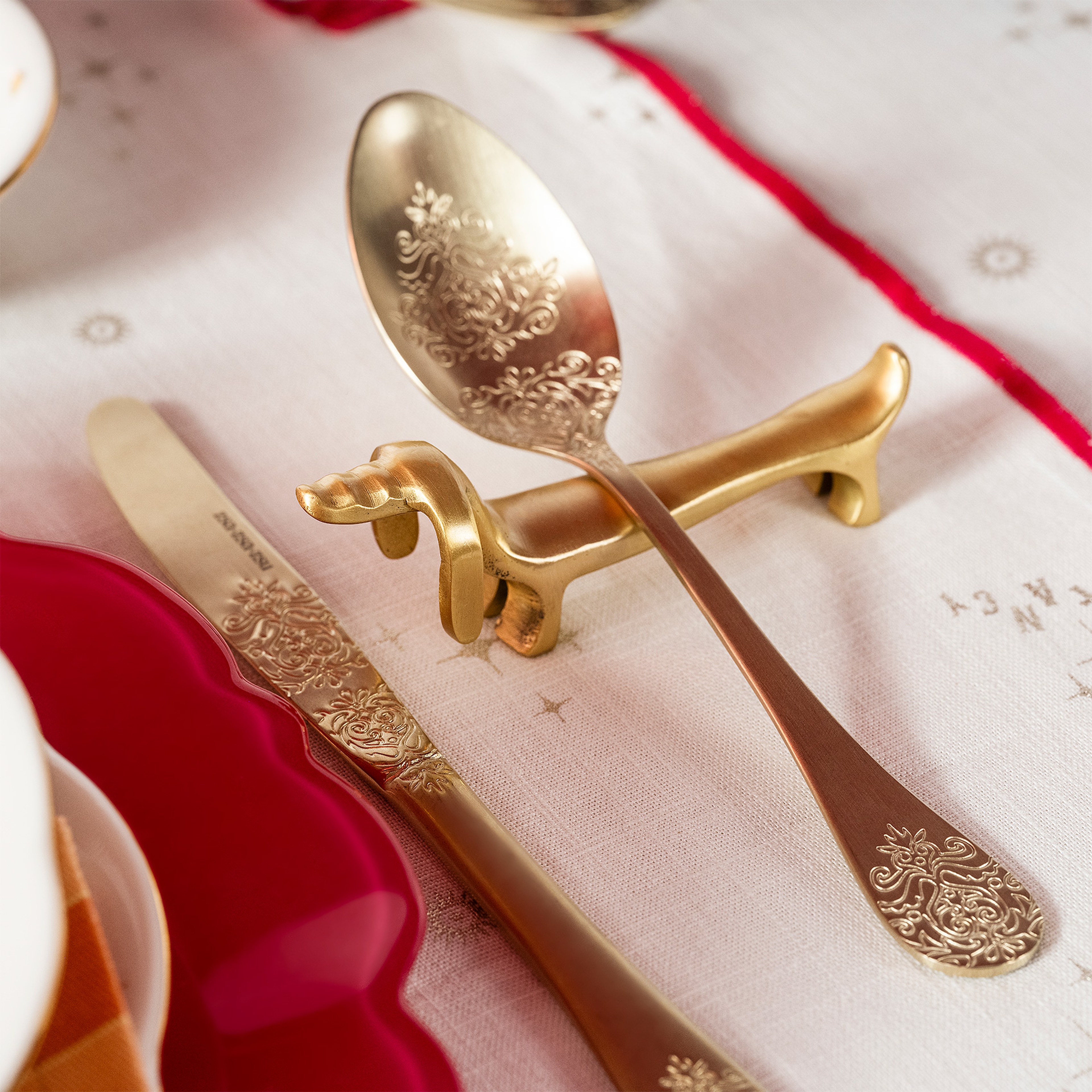 Lotus Pirinç Dekoratif Obje 11x4 Cm Mat Altın