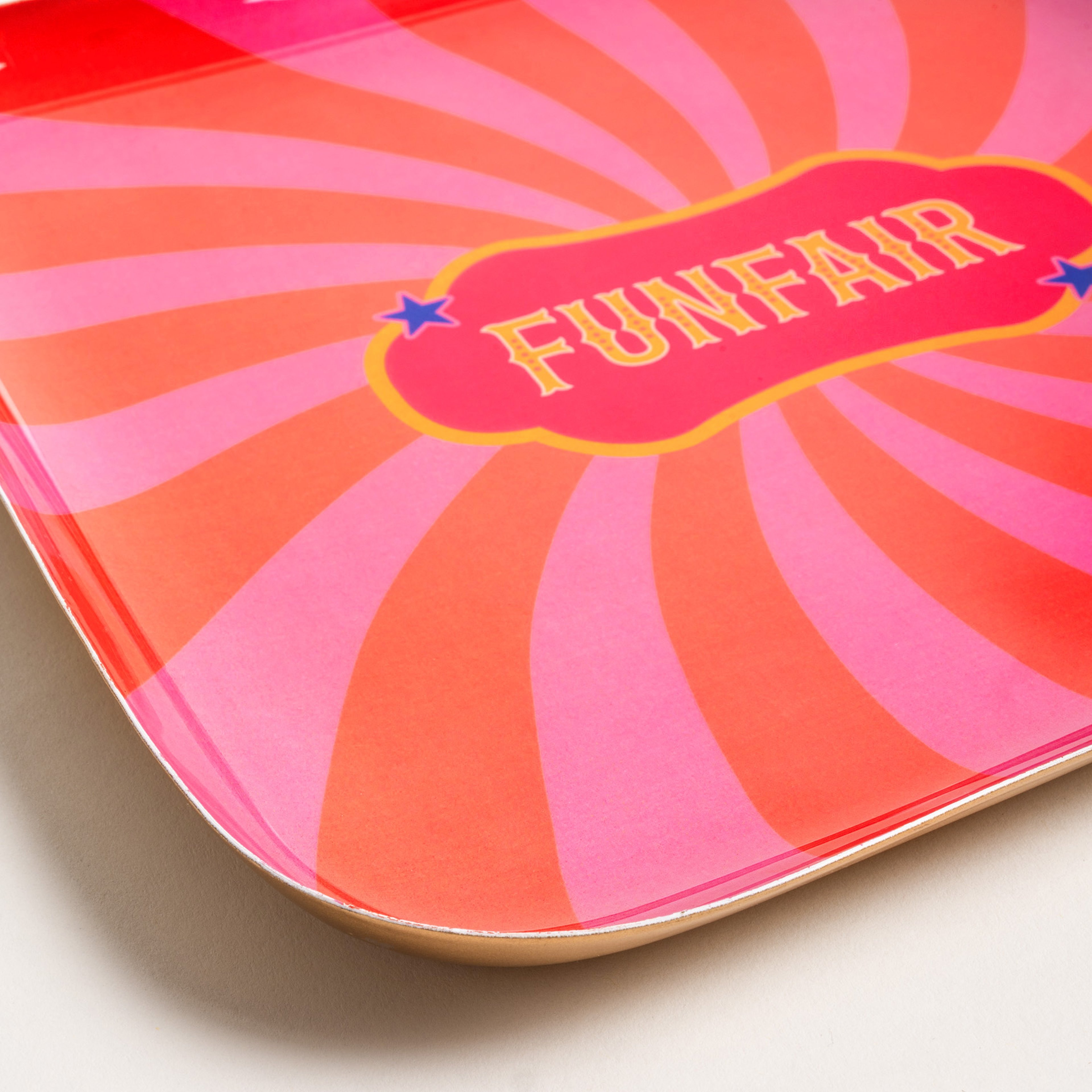 Nanpur Metal Dekoratif Tepsi 25x25x3 Cm Turuncu - Pembe