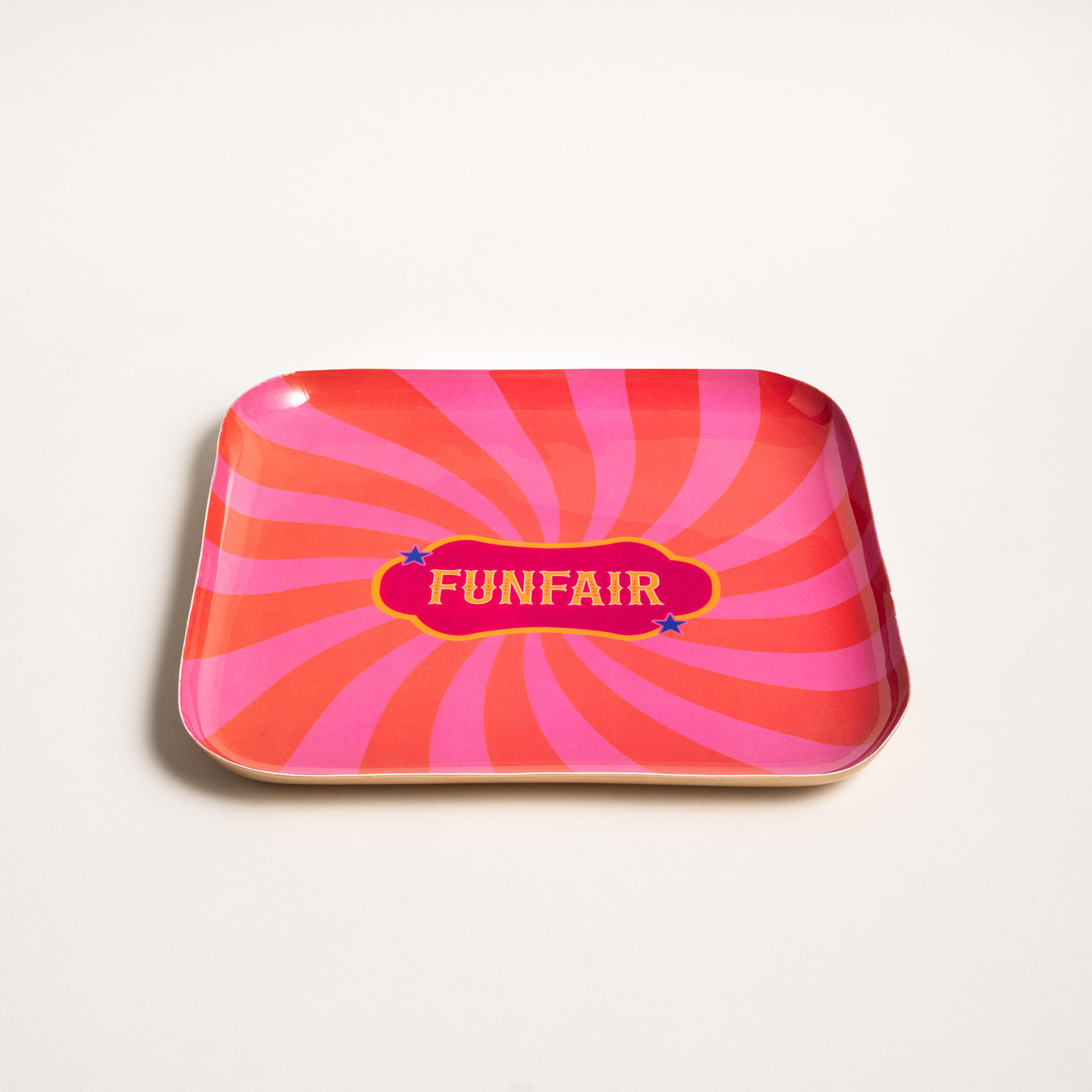 Nanpur Metal Dekoratif Tepsi 25x25x3 Cm Turuncu - Pembe