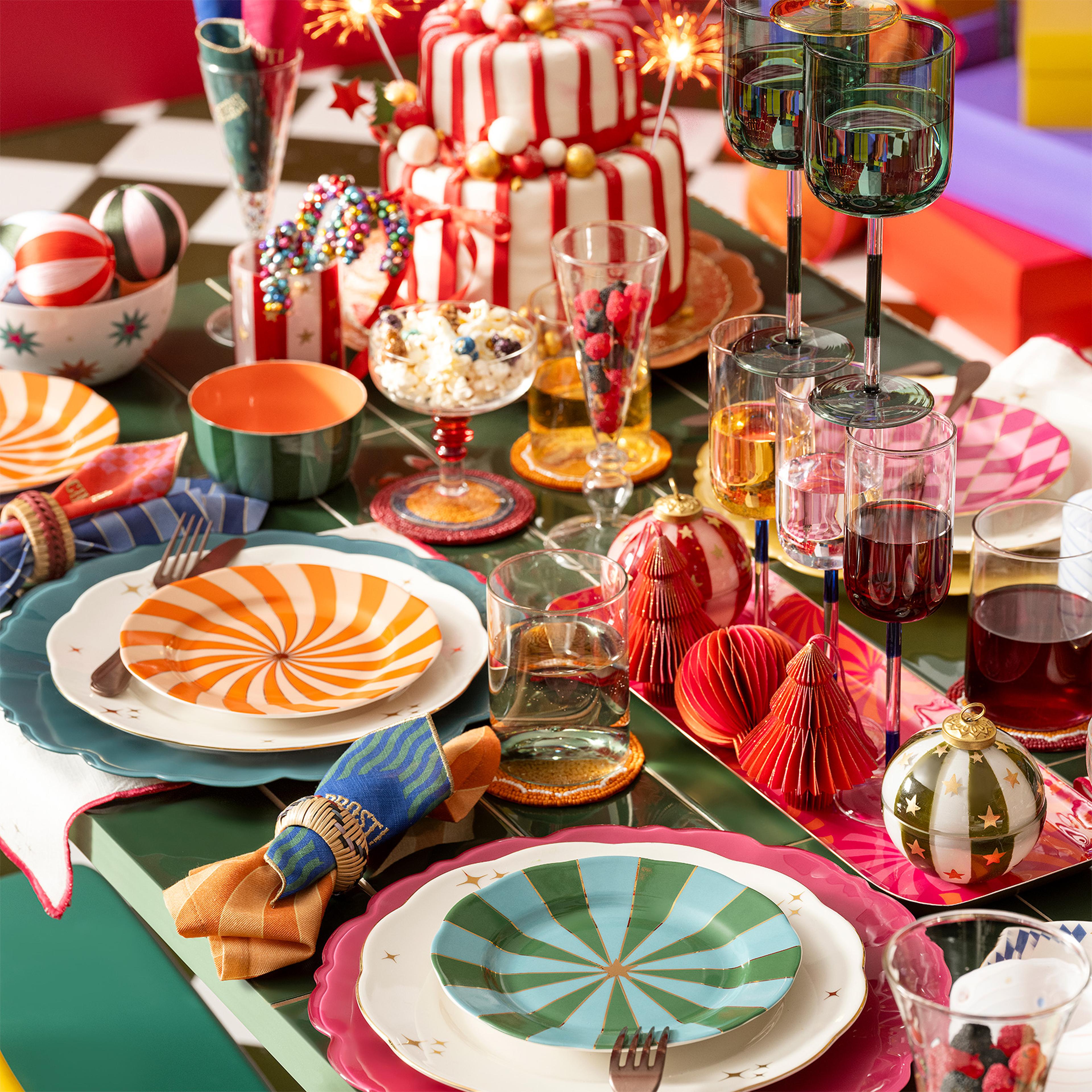 Emet Porselen Pasta Tabağı 20x20x2.4 Cm Mavi