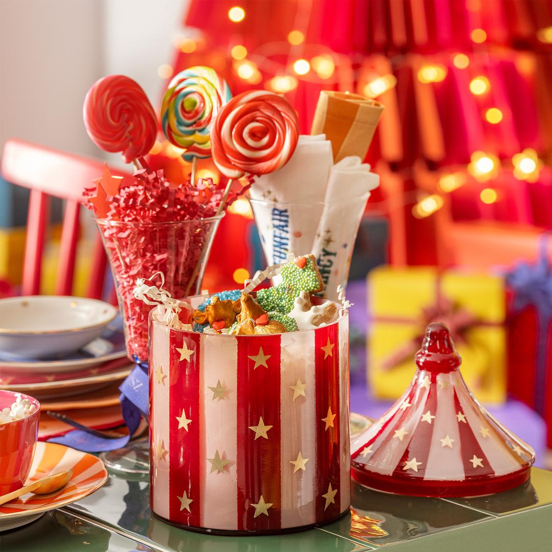 Aravalı Cam Dekoratif Kase 13x13x24 Cm Fuşya