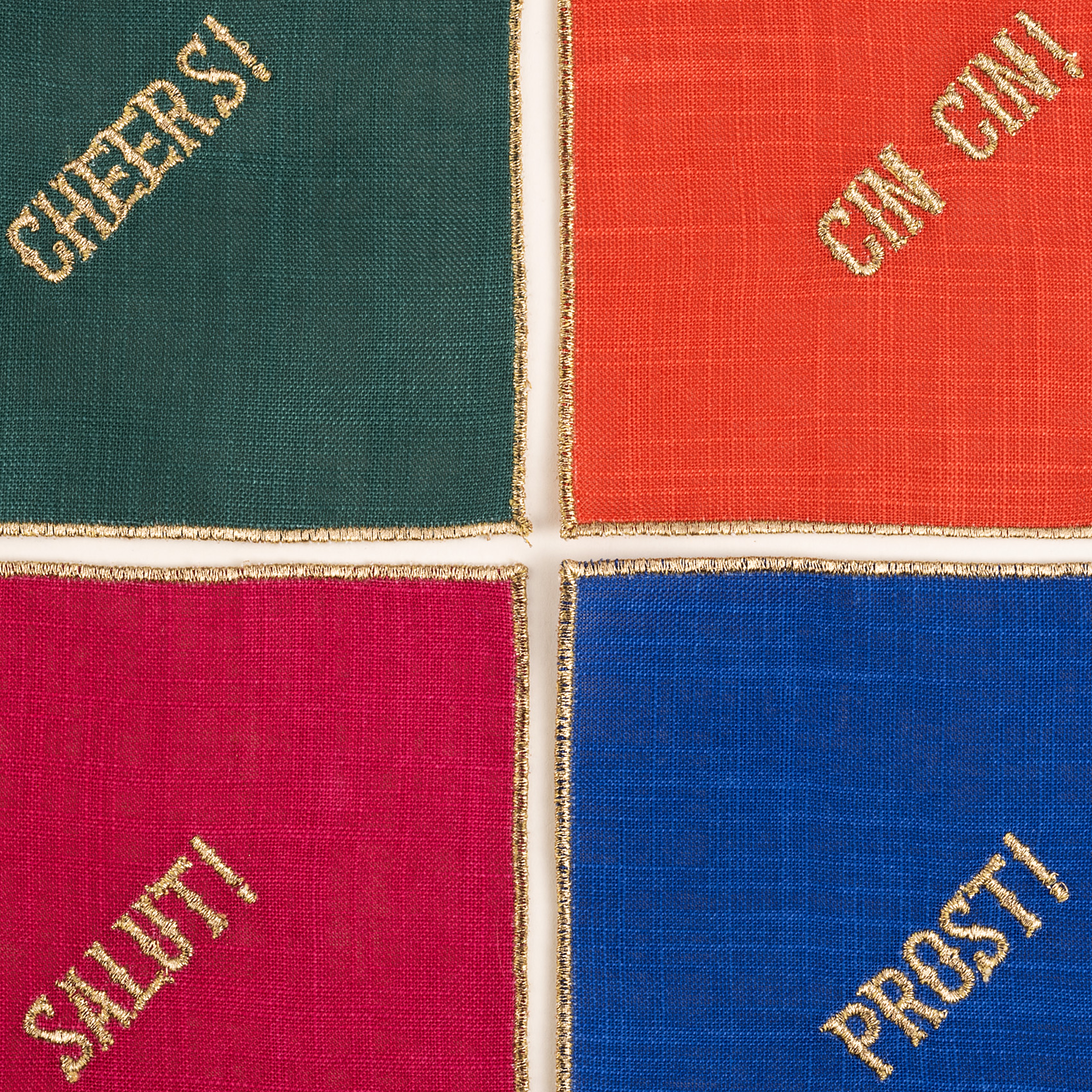 Prusa Dijital Baskılı 4'lü Polyester %100 Polyester Kokteyl Peçetesi 13x13 Cm Renkli