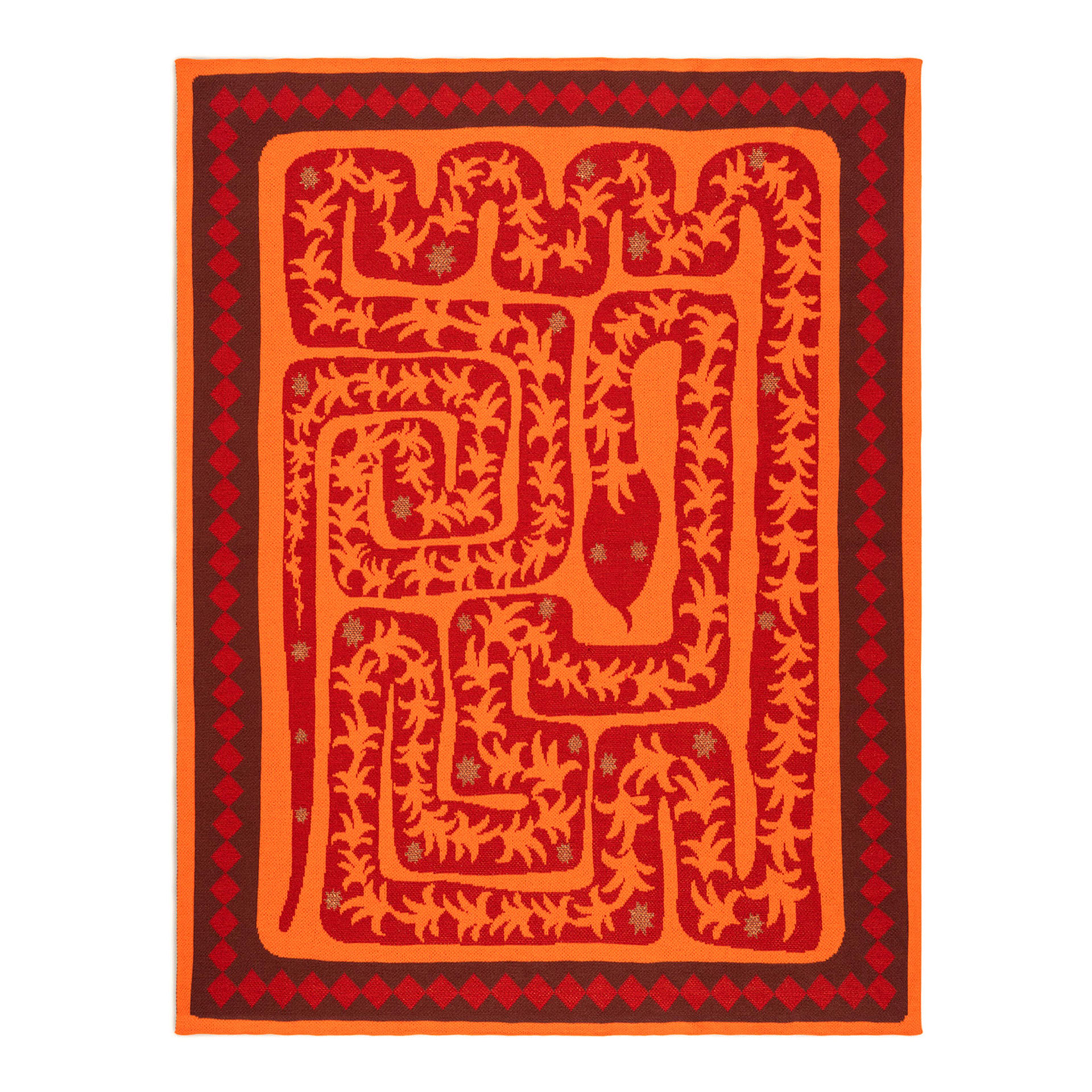 Moda Jakarlı Örme Akrilik 100% Akrilik Koltuk Şalı 130x170 Cm Bordo - Sarı