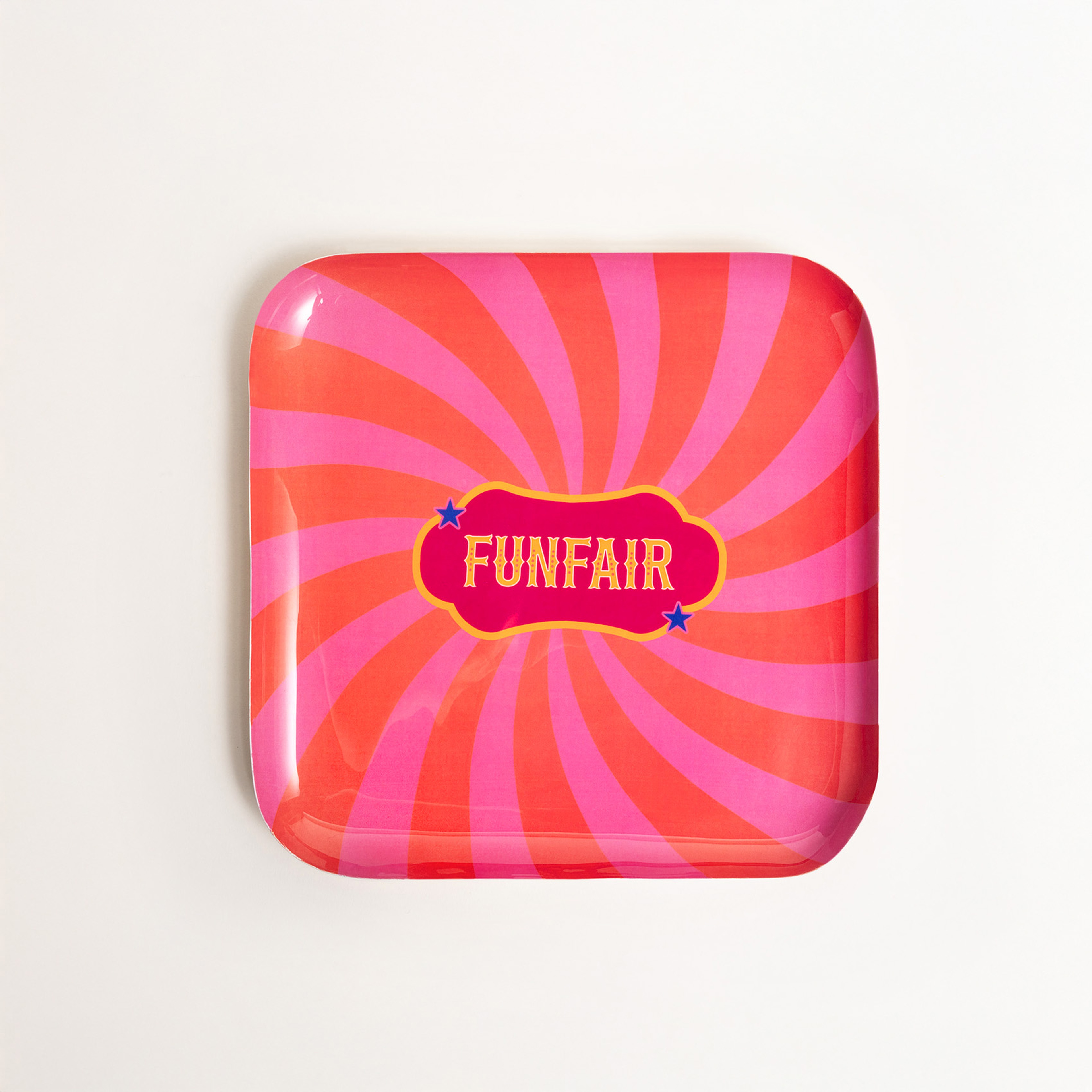 Nanpur Metal Dekoratif Tepsi 25x25x3 Cm Turuncu - Pembe