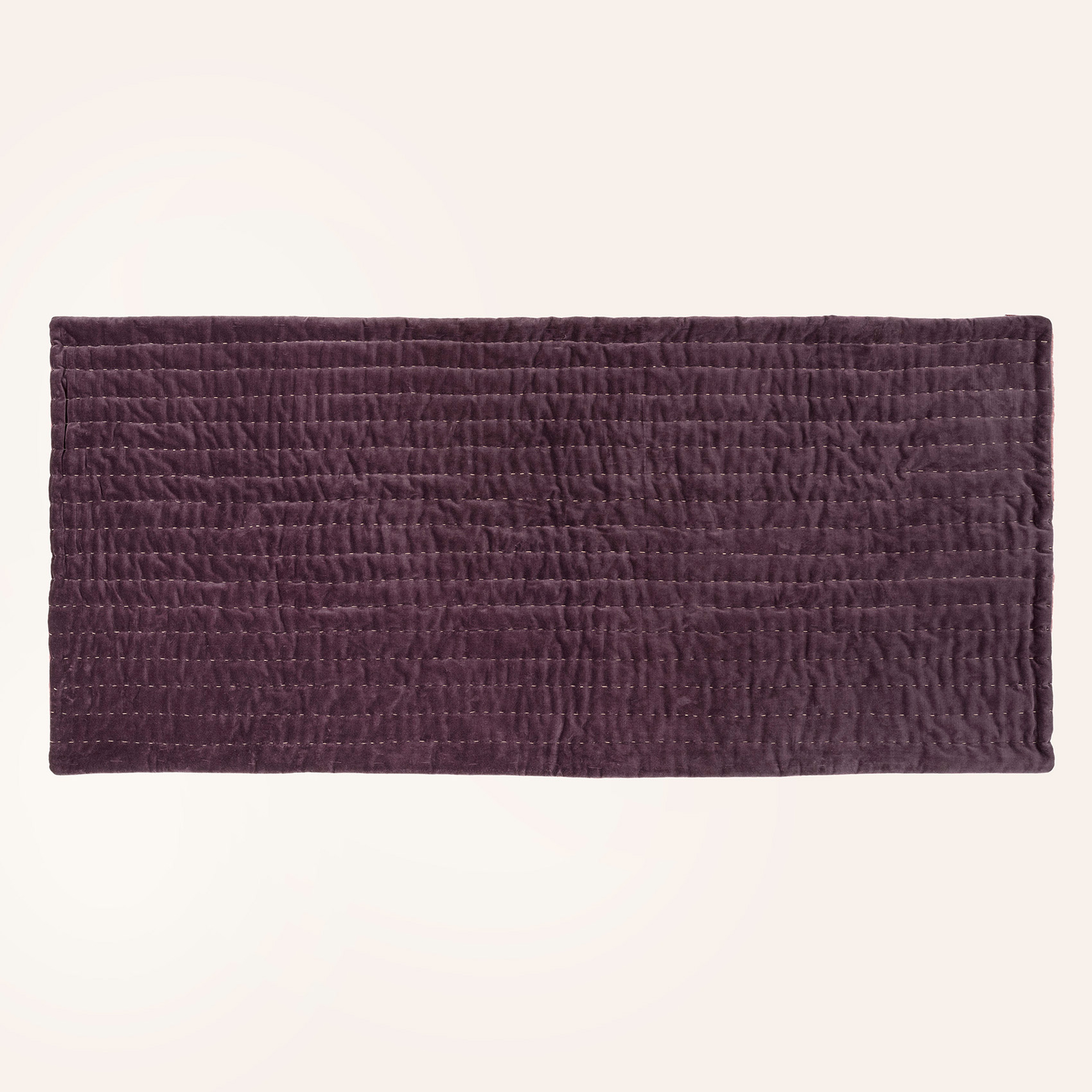 Okhla El İşi Kapitoneli Pamuk Kadife %100 Pamuk Kadife Koltuk Matı 85x185 Cm Vışne - Kıl