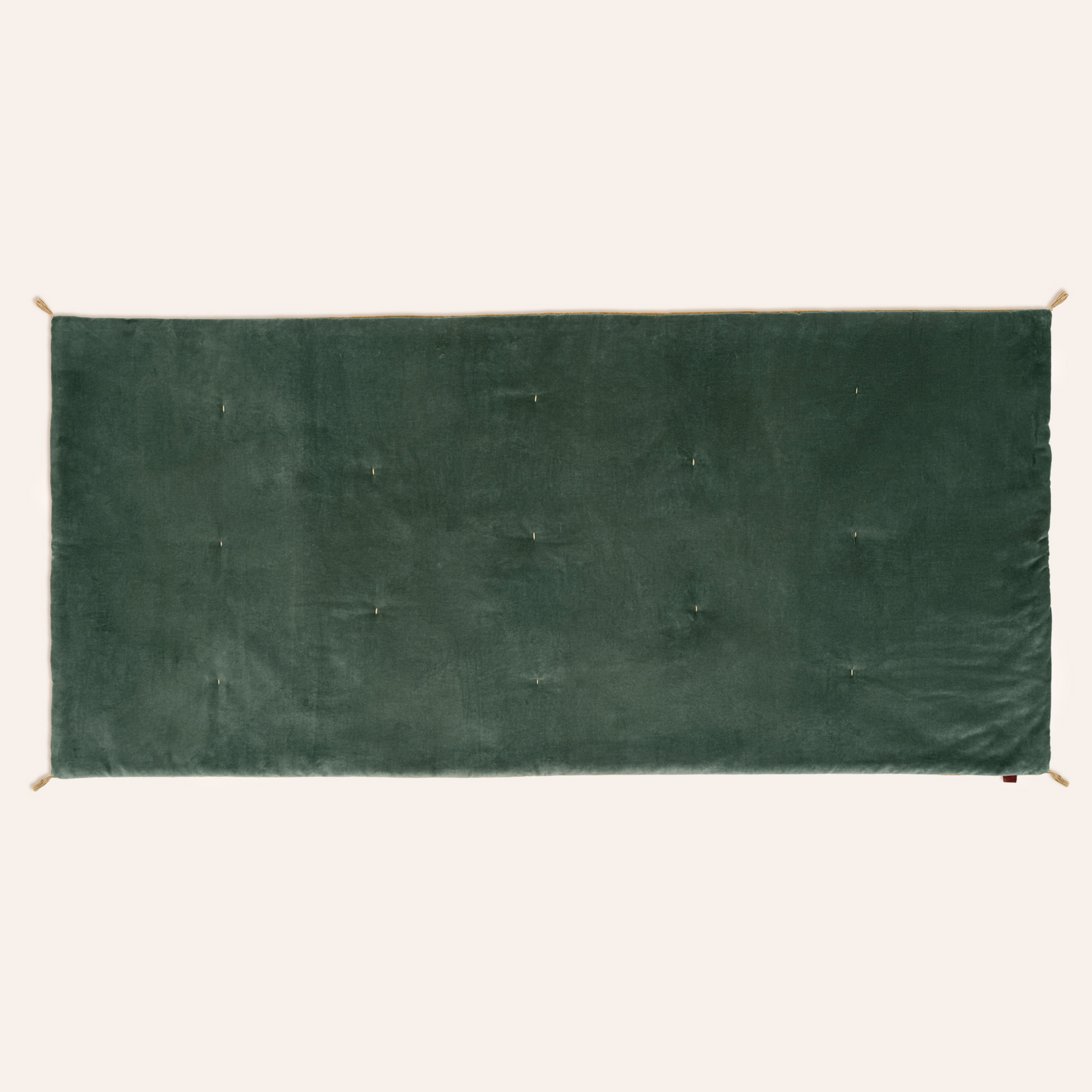 Okhla El İşi Kapitoneli Pamuk %100 Pamuk Kadife Koltuk Matı 85x185 Cm Orman Yeşilı - Hardal