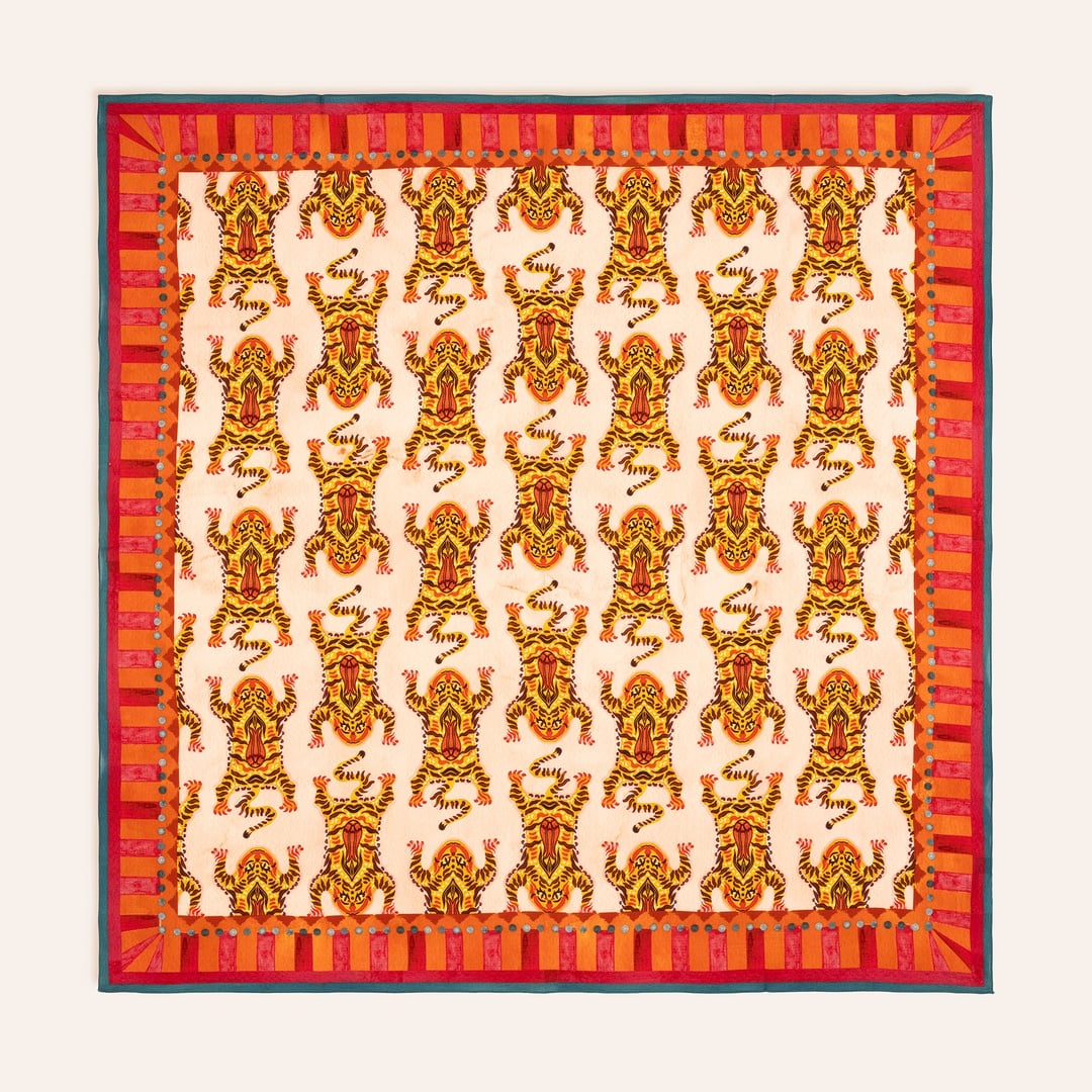 Pera Dijital Baskılı %100 Yün Şal 140x140 Cm Renkli