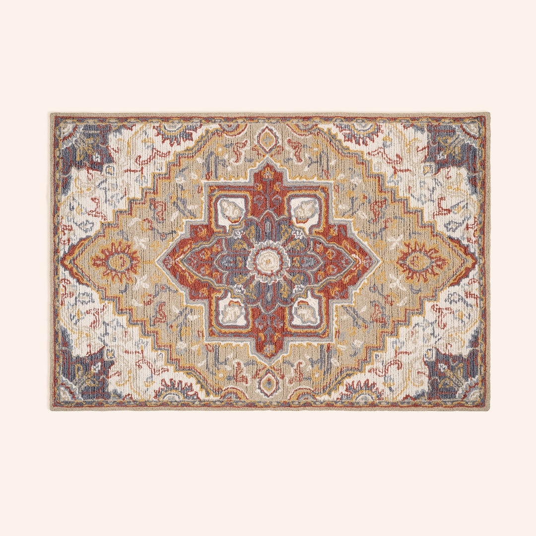 Palrı Yün Halı 120x180 Cm Krem