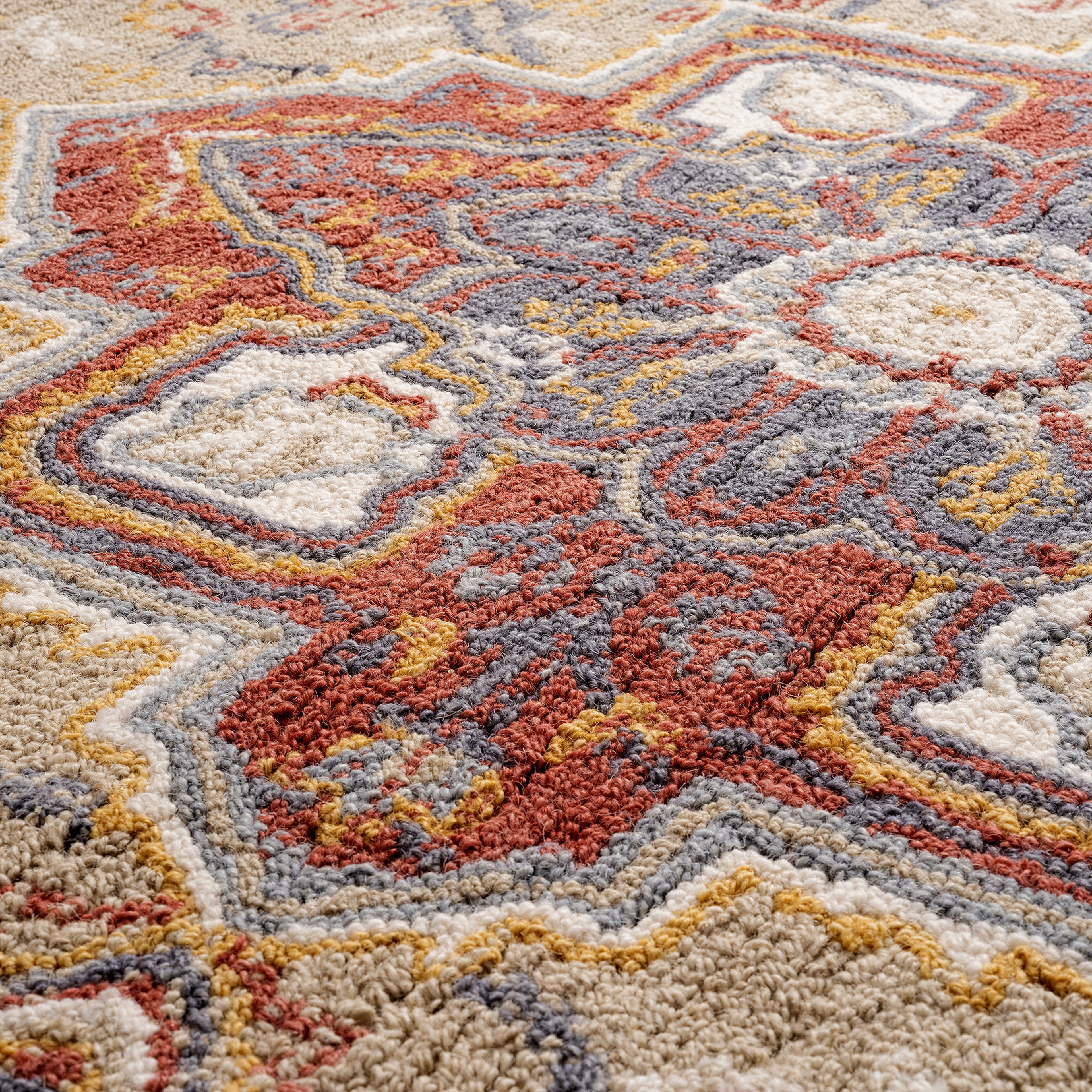 Palrı Yün Halı 160x230 Cm Krem