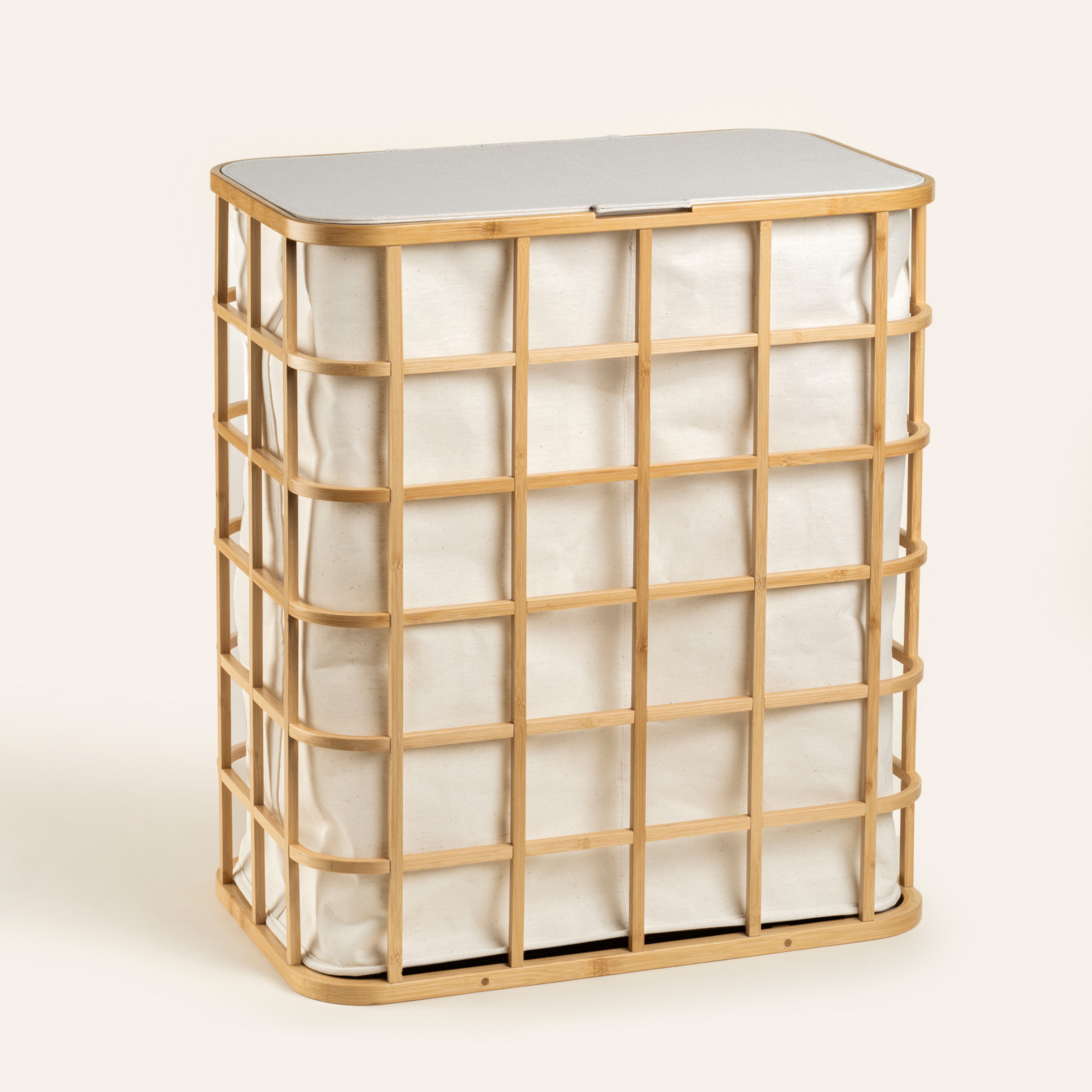 Dalı Bambu Çamaşır Sepeti 51x32x59 Cm Natural