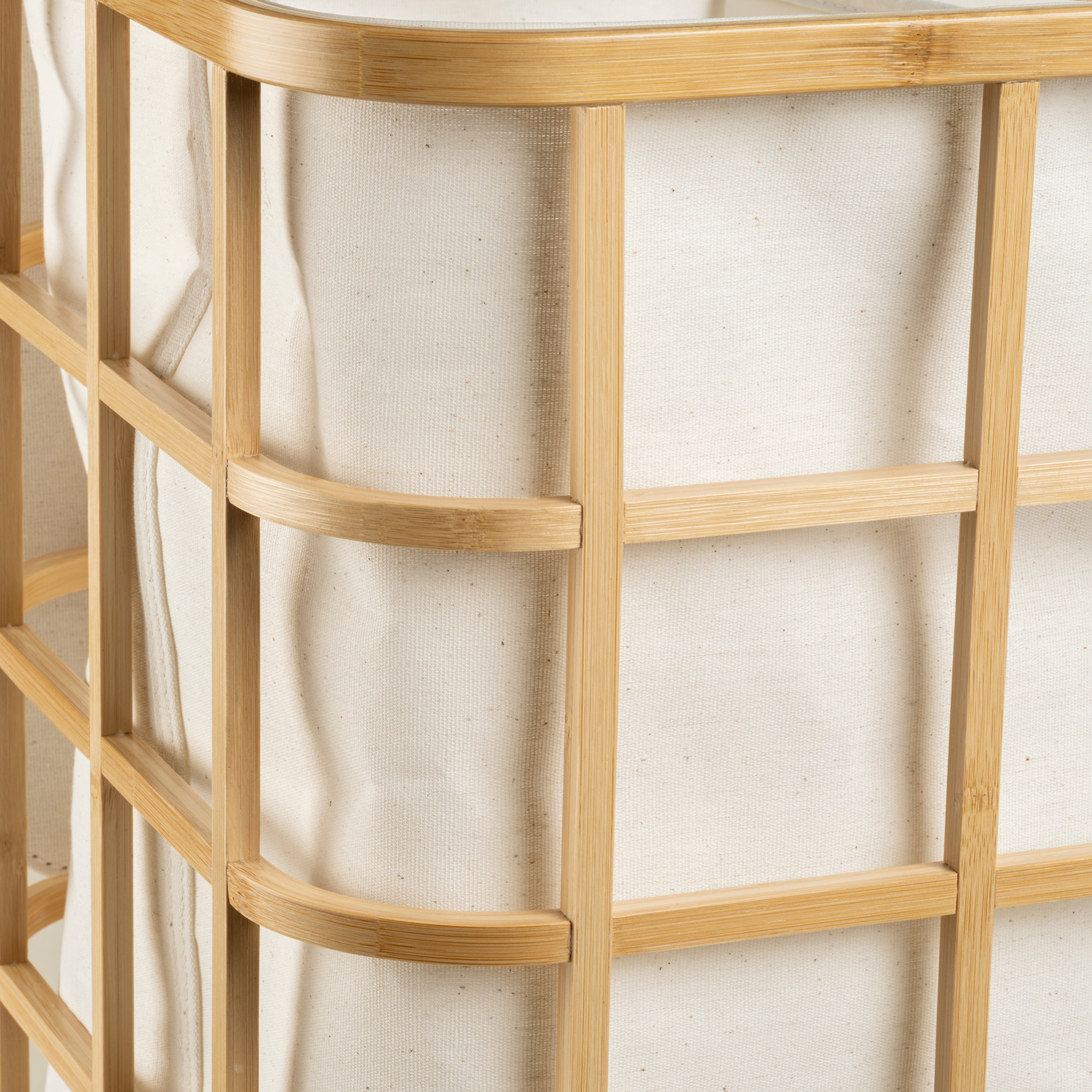 Dalı Bambu Çamaşır Sepeti 51x32x59 Cm Natural