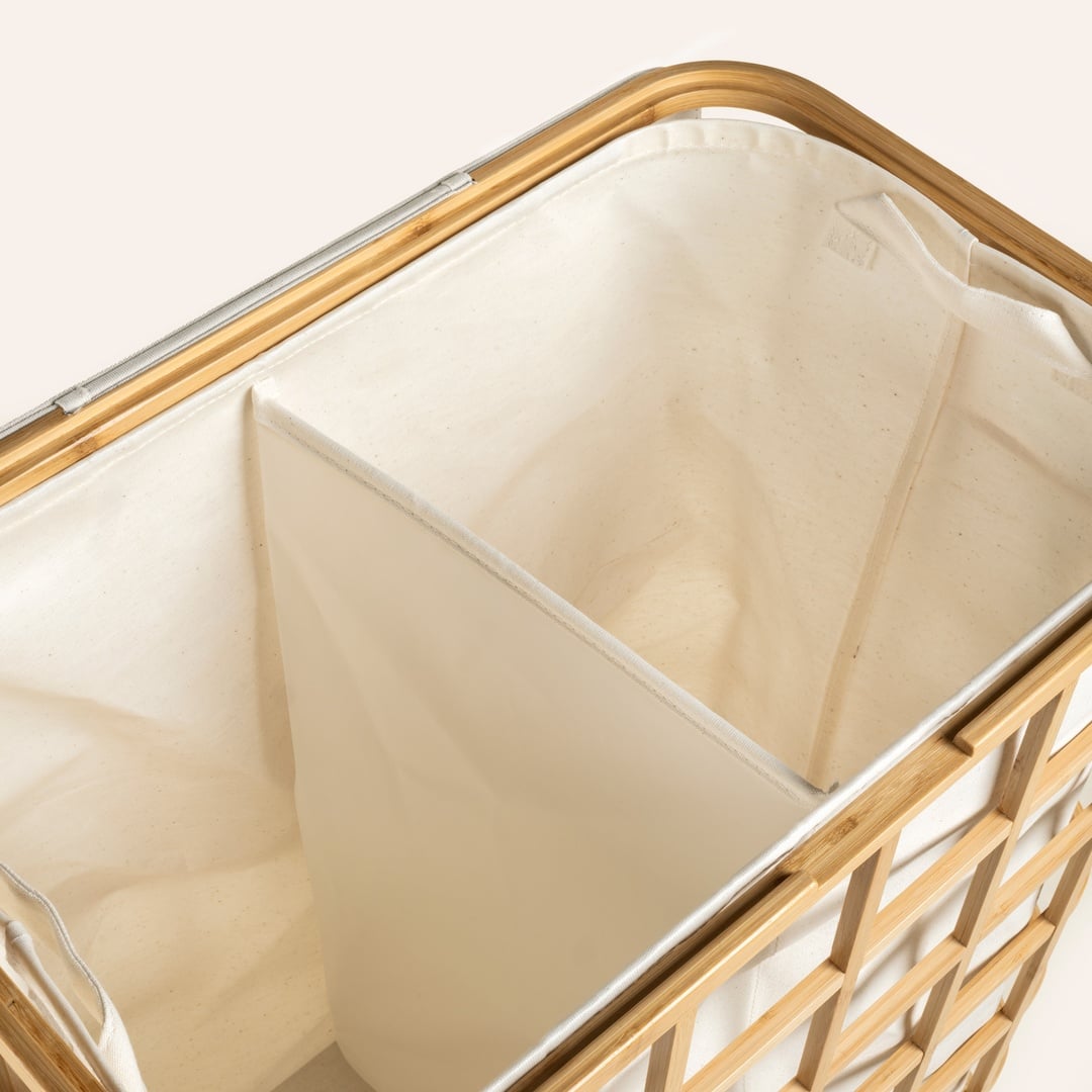Dalı Bambu Çamaşır Sepeti 51x32x59 Cm Natural