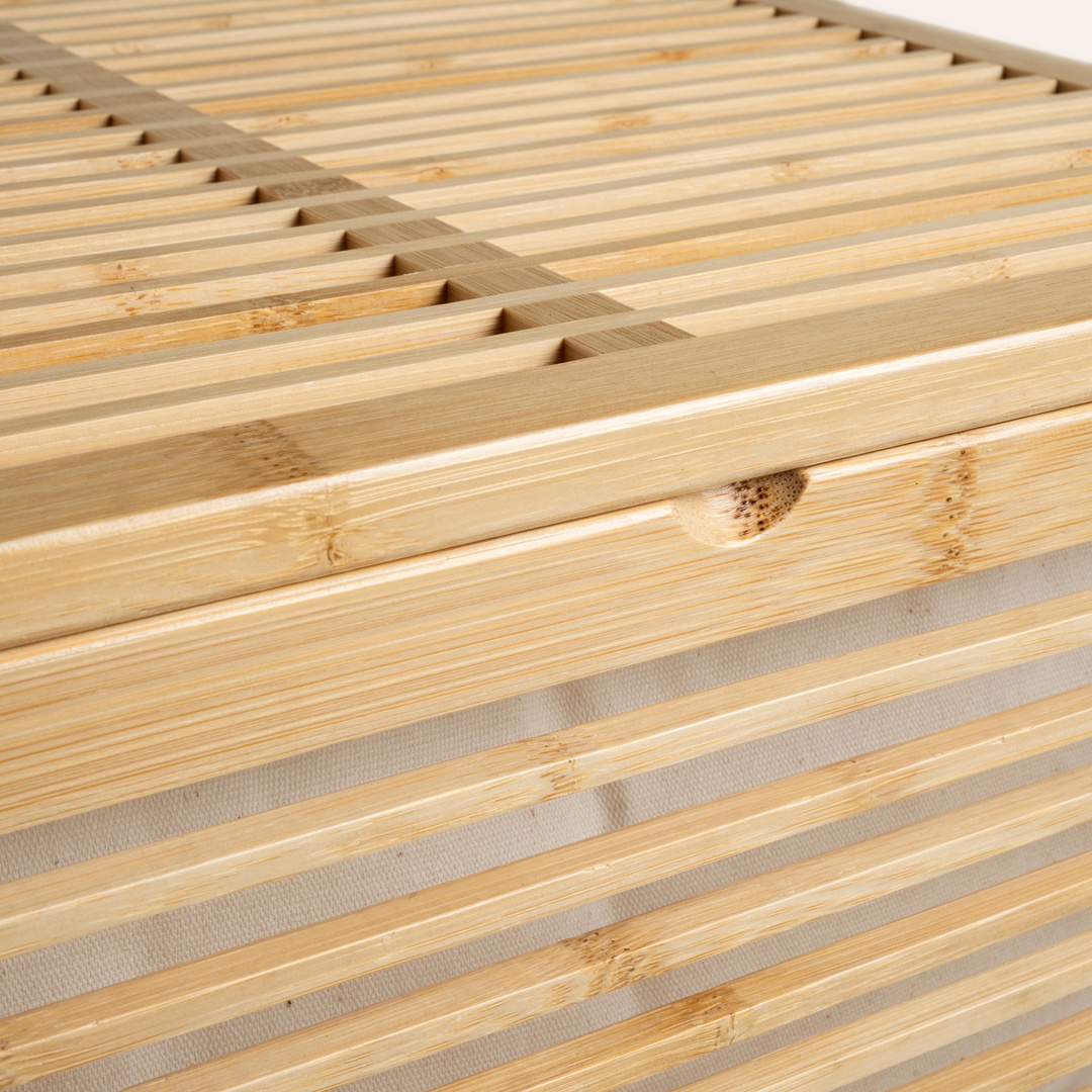 Dalı Bambu Çamaşır Sepeti 37x33x60 Cm Natural