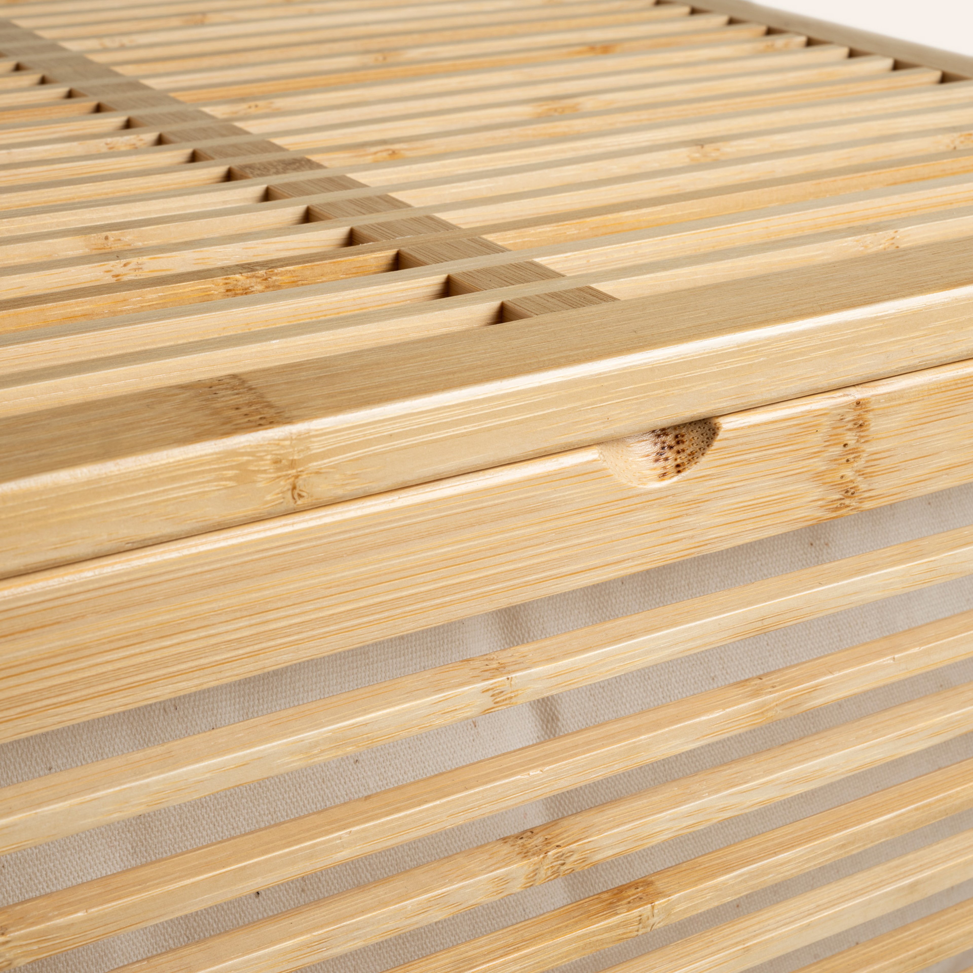 Dalı Bambu Çamaşır Sepeti 37x33x60 Cm Natural