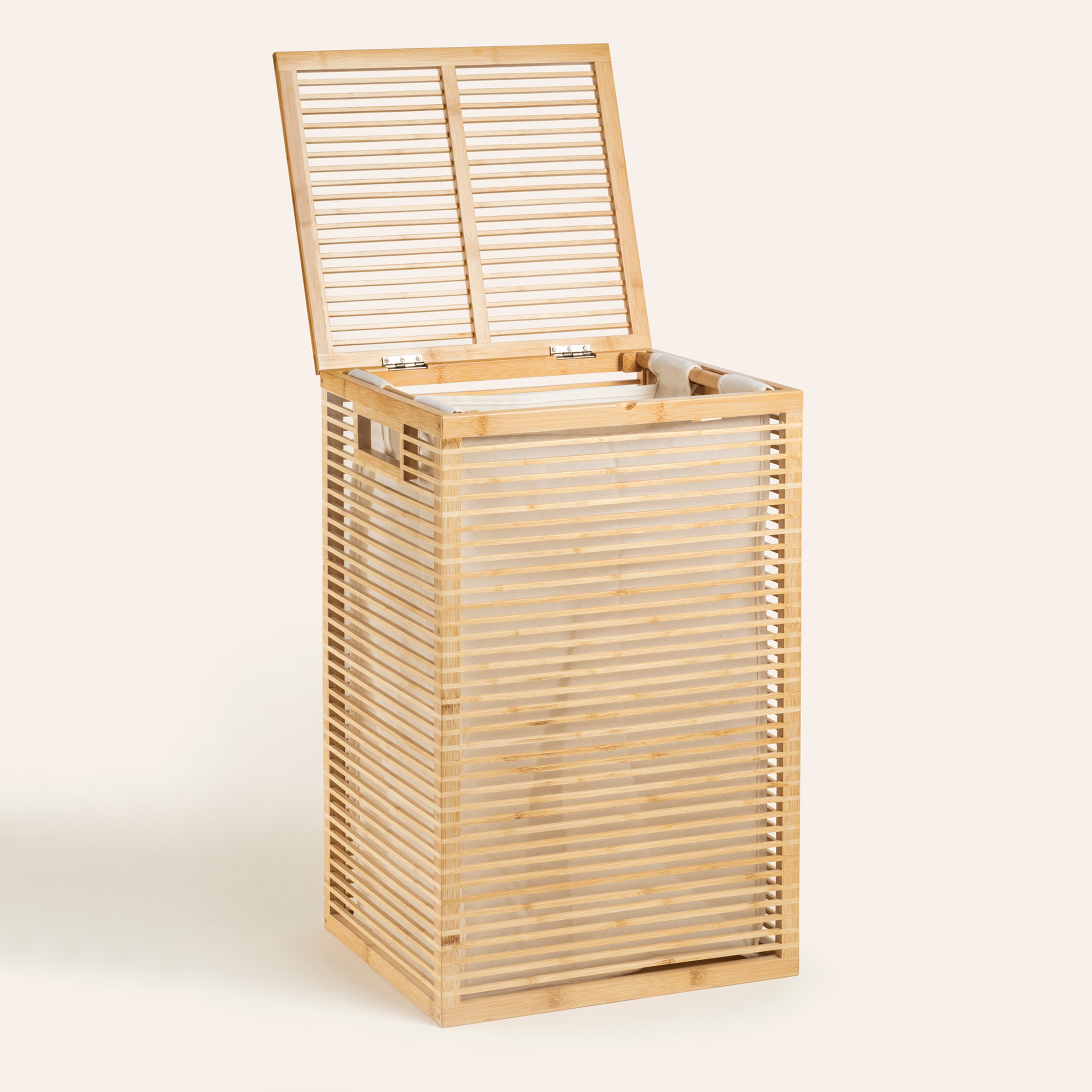 Dalı Bambu Çamaşır Sepeti 37x33x60 Cm Natural