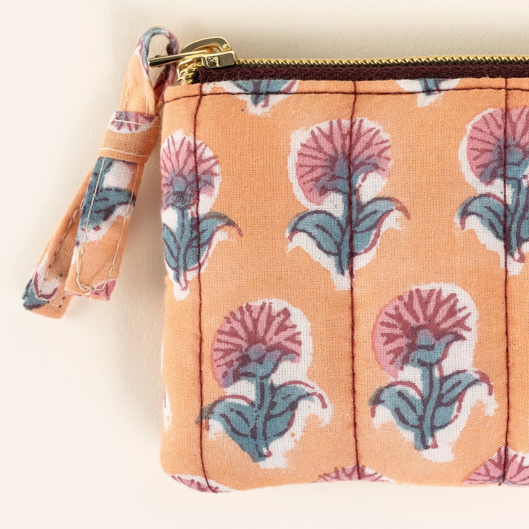 Delhı El Baskısı 3'lü Pamuk Pamuk Makyaj Çantası 16x24 Cm Renkli