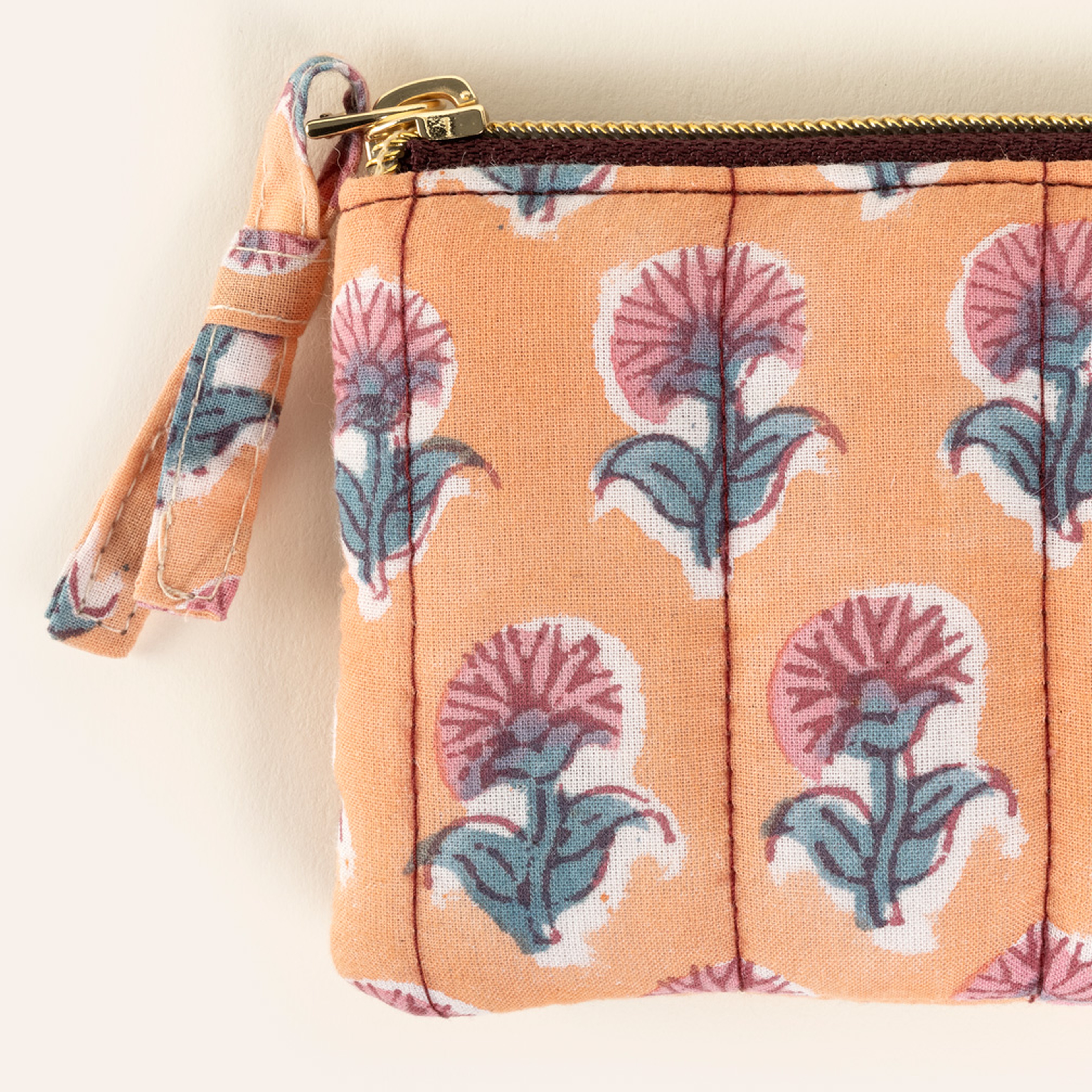 Delhı El Baskısı 3'lü Pamuk Pamuk Makyaj Çantası 16x24 Cm Renkli