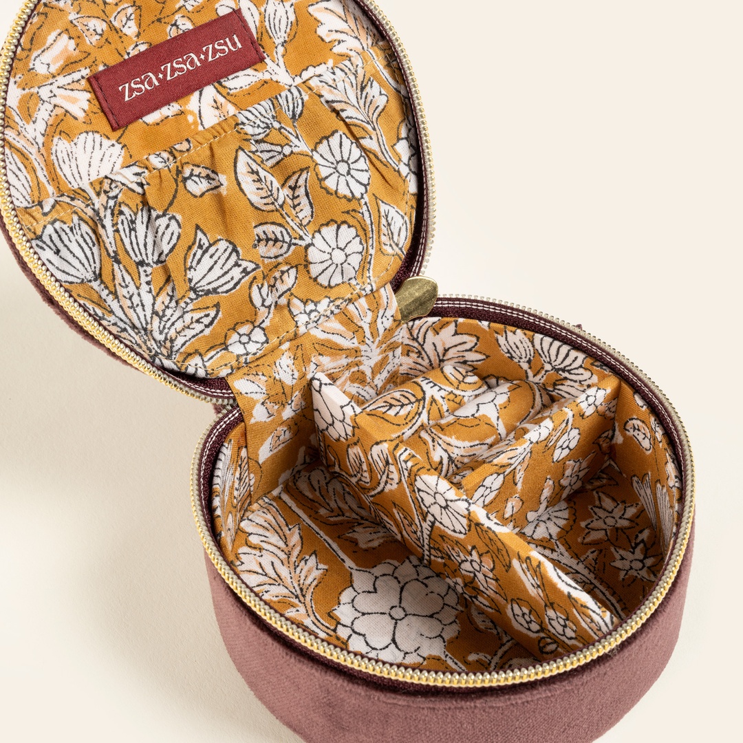 Delhı Nakışlı Küçük Boy Pamuk Pamuk Dekoratif Kutu 11x5 Cm Vışne