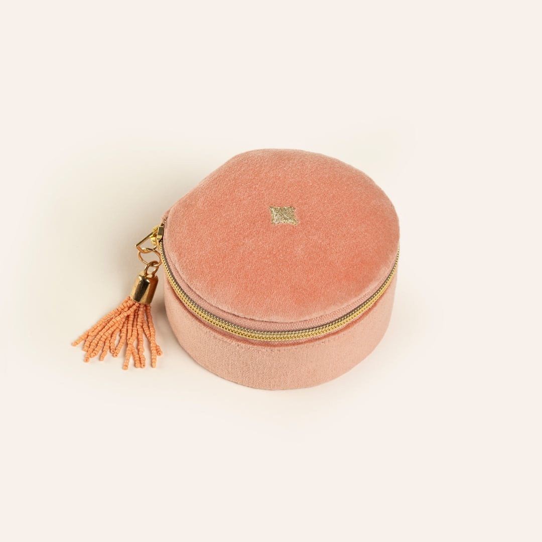 Delhı Nakışlı Küçük Boy Pamuk Pamuk Dekoratif Kutu 11x5 Cm Kıl