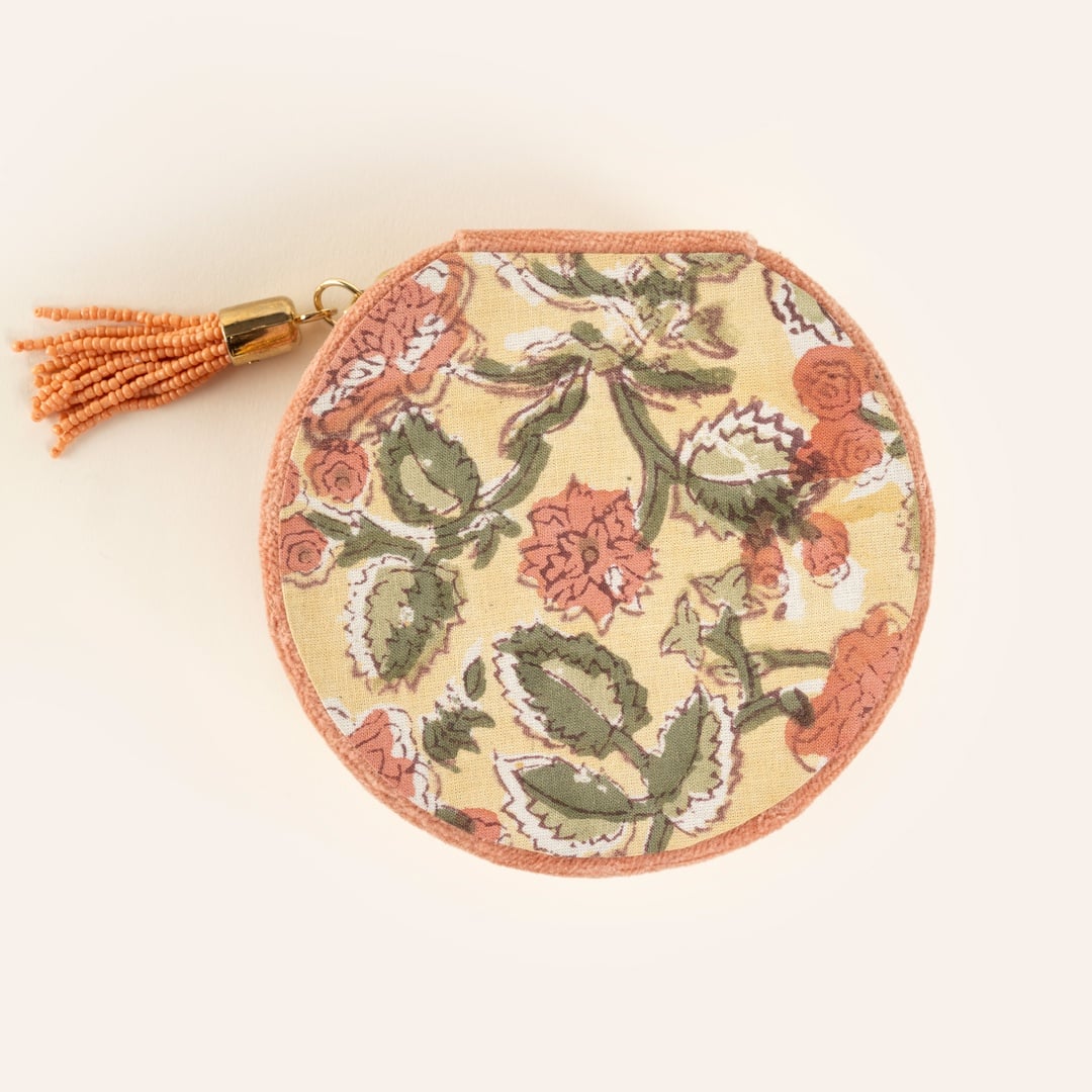 Delhı Nakışlı Küçük Boy Pamuk Pamuk Dekoratif Kutu 11x5 Cm Kıl