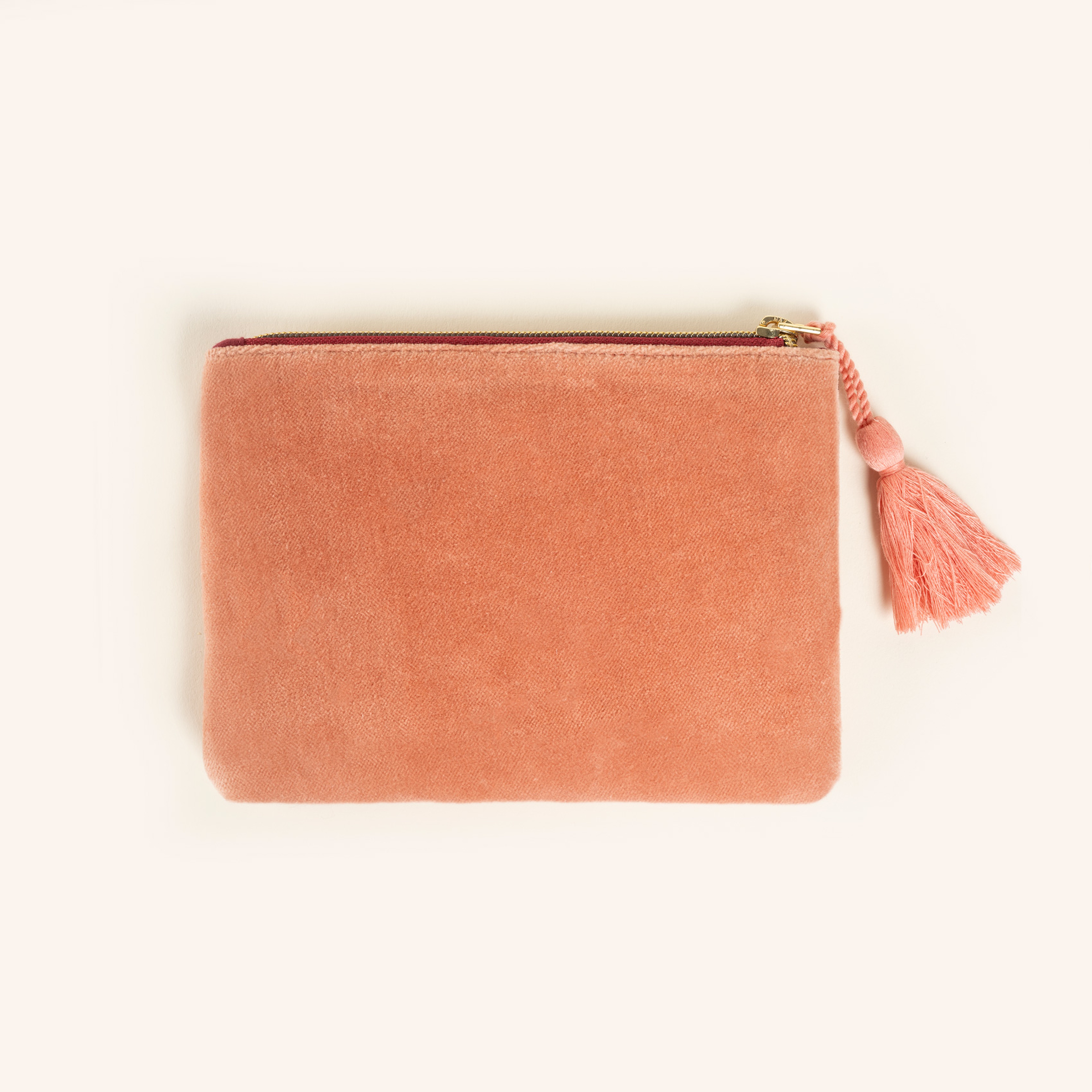 Delhı Biyeli Nakışlı Küçük Boy Pamuk Pamuk Makyaj Çantası 12x18 Cm Açık Pembe