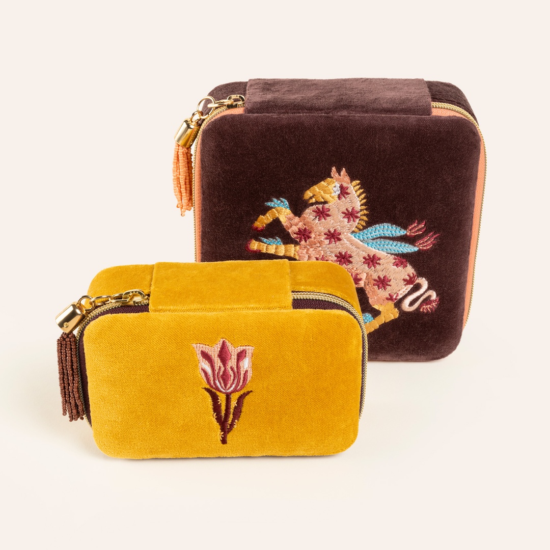 Delhı Nakışlı Orta Boy Pamuk Pamuk Dekoratif Kutu 15x15 Cm Bordo