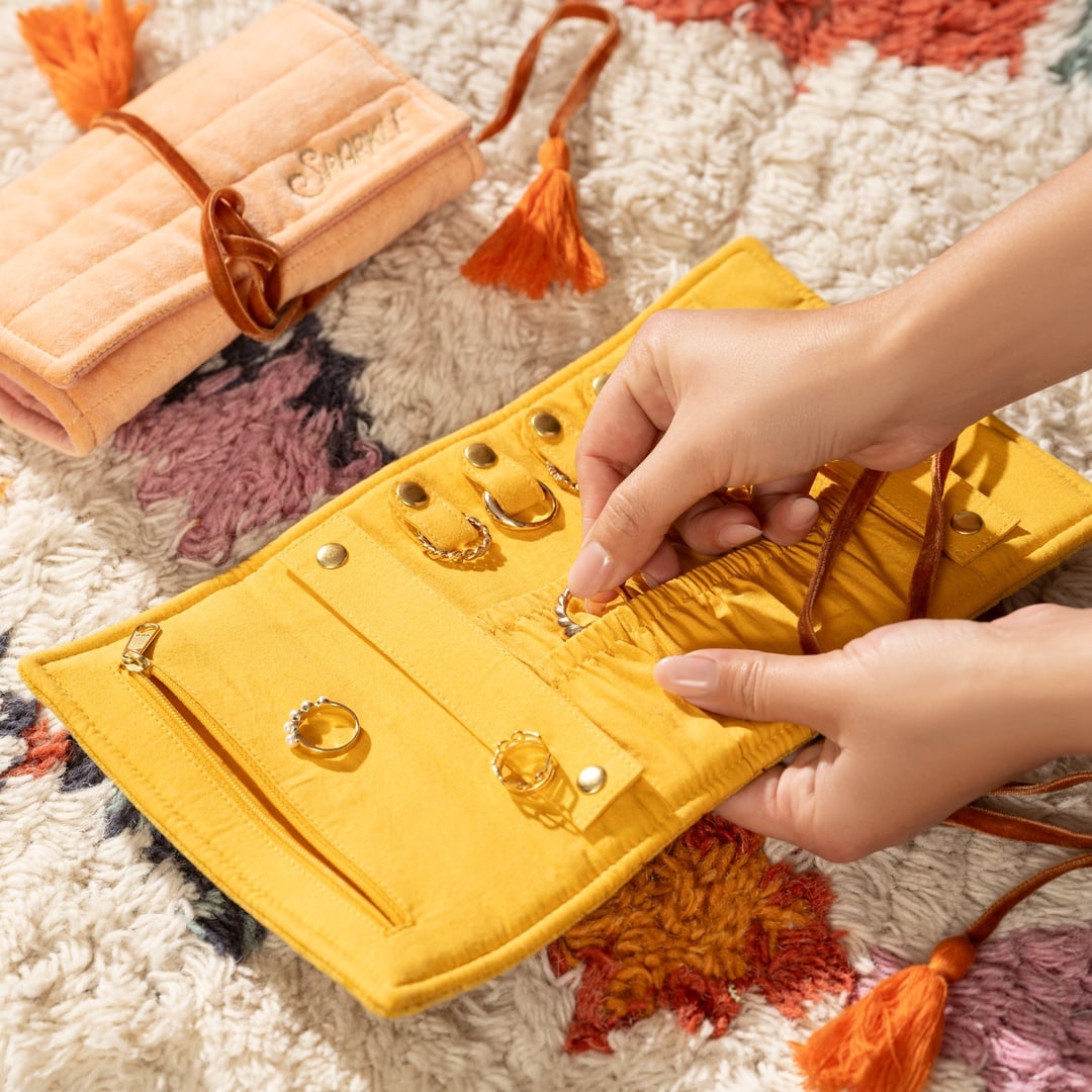 Delhı Püsküllü Nakışlı Küçük Boy Pamuk Pamuk Çanta 31.5x17.5 Cm Sarı