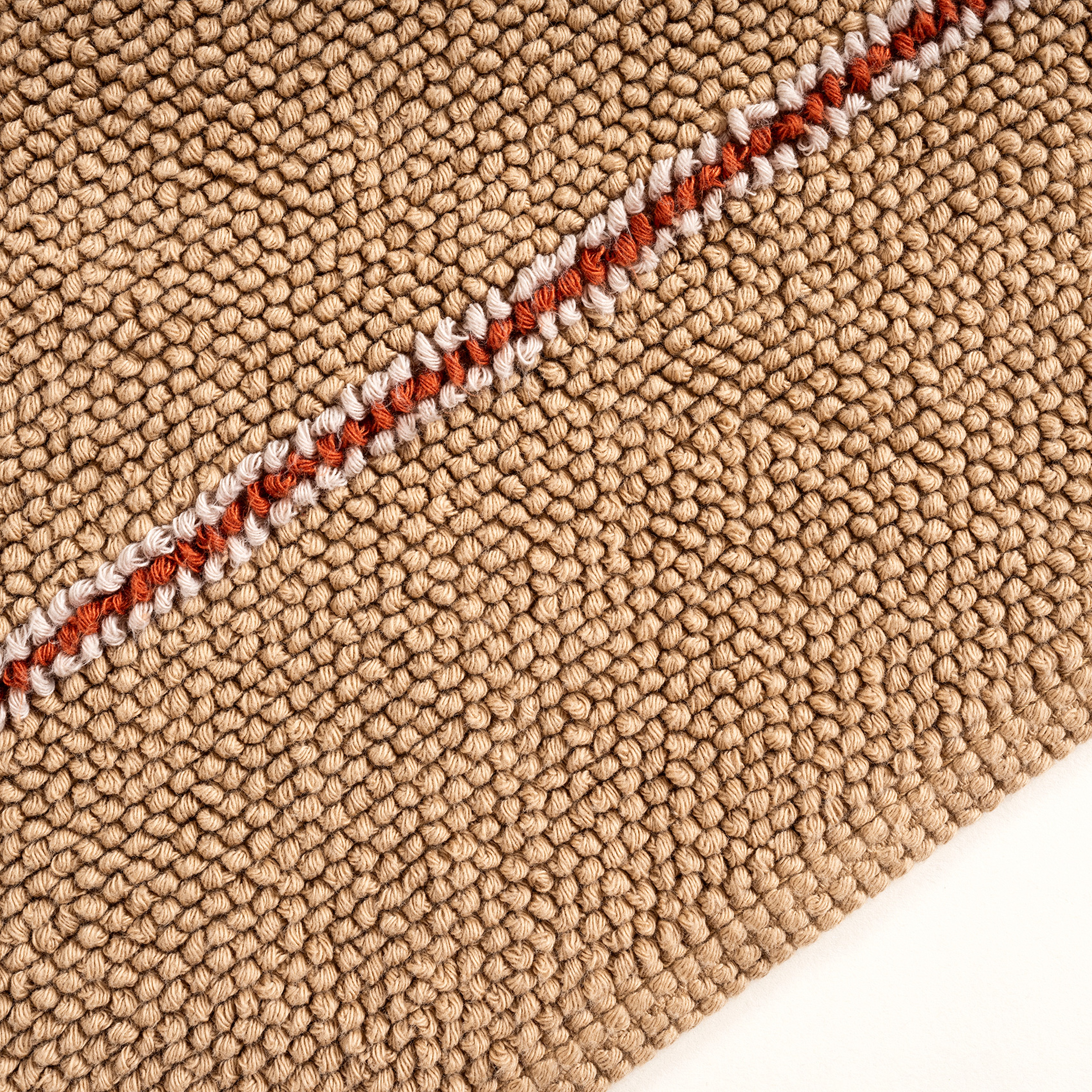 Costa Saçaklı Şerit Detaylı Pamuk Pamuk Kilim 90x140 Cm Bej