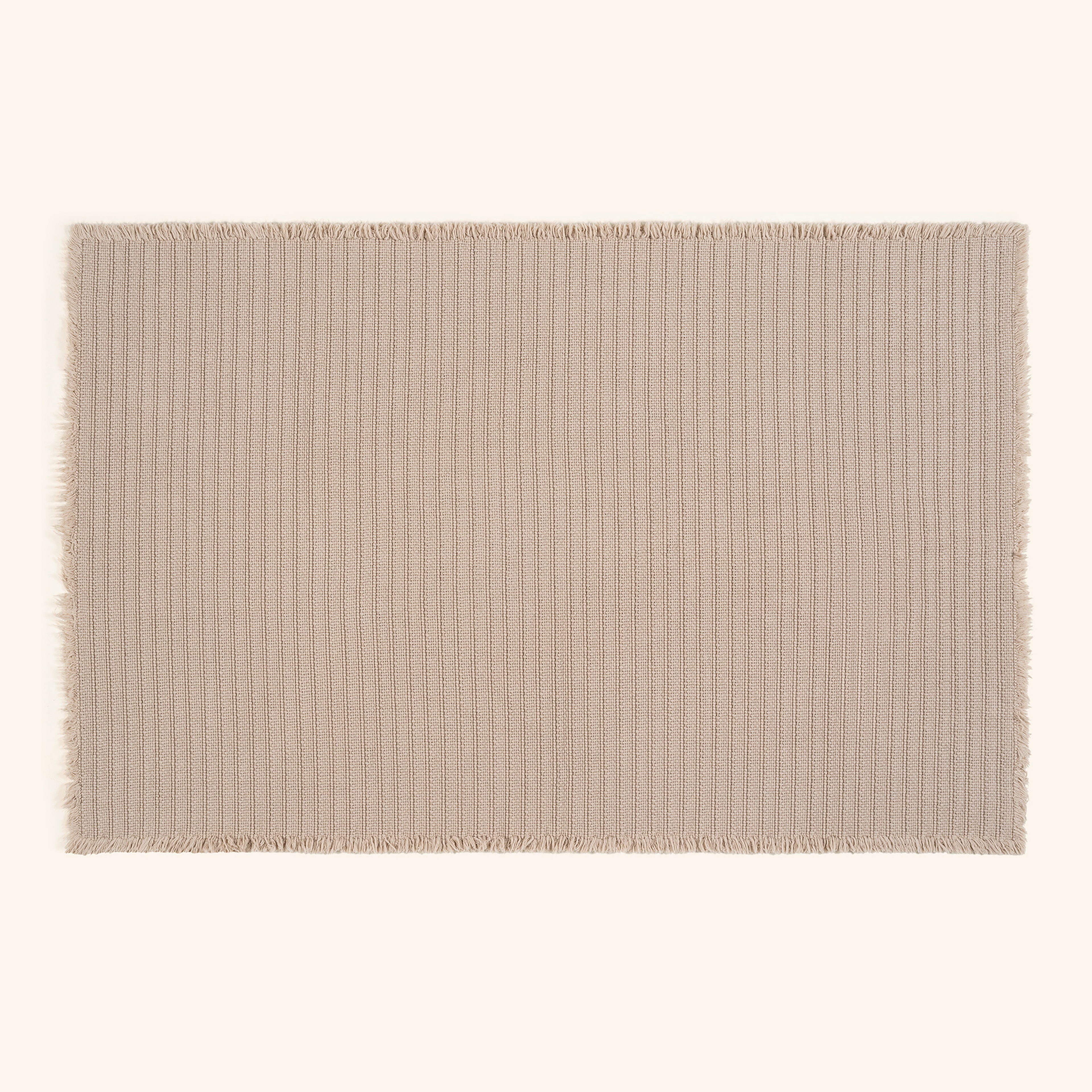 Costa Saçaklı Çizgili Pamuk %100 Pamuk Kilim 180x250 Cm Kum Rengı