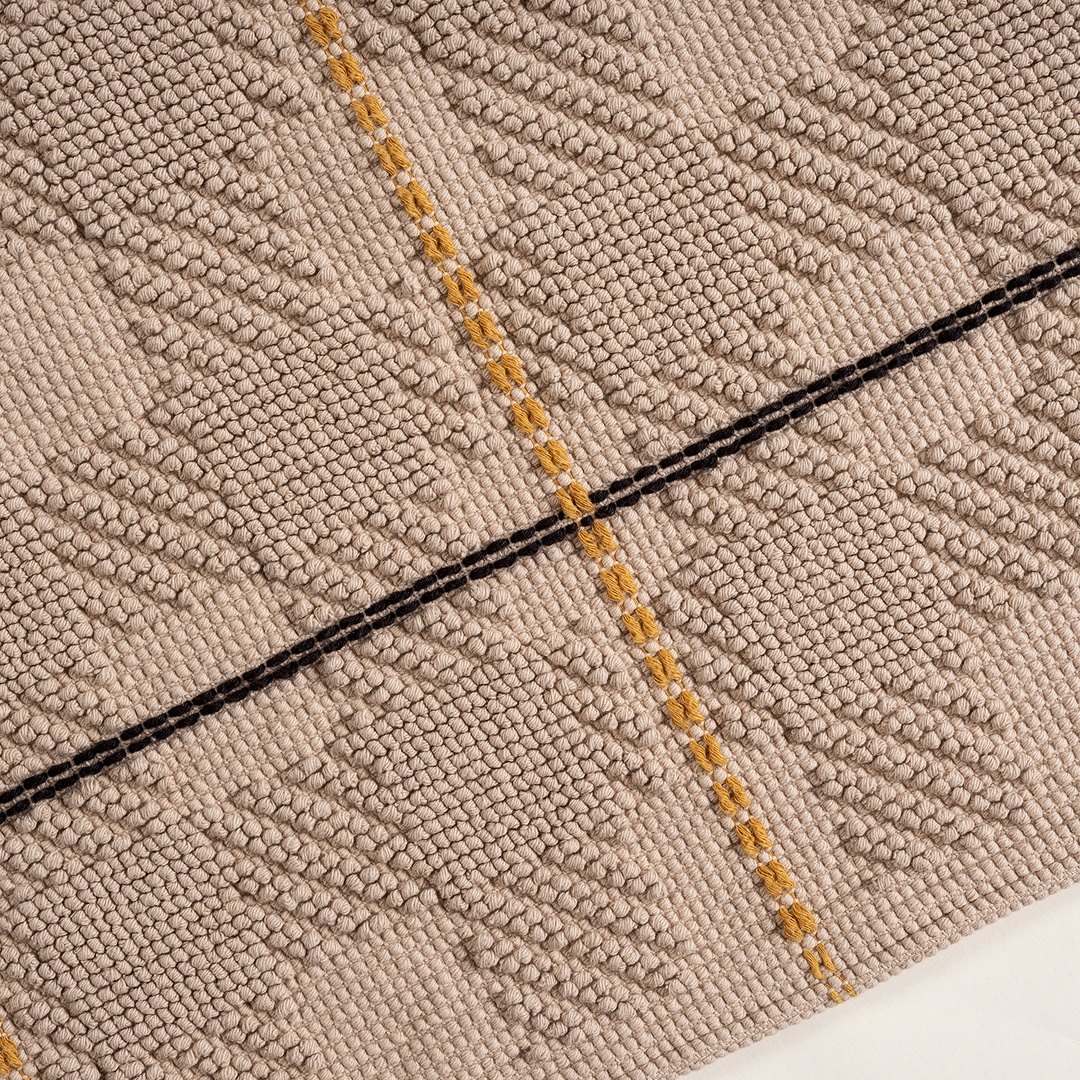 Costa Saçaklı Jakarlı Pamuk %100 Pamuk Kilim 180x250 Cm Bej