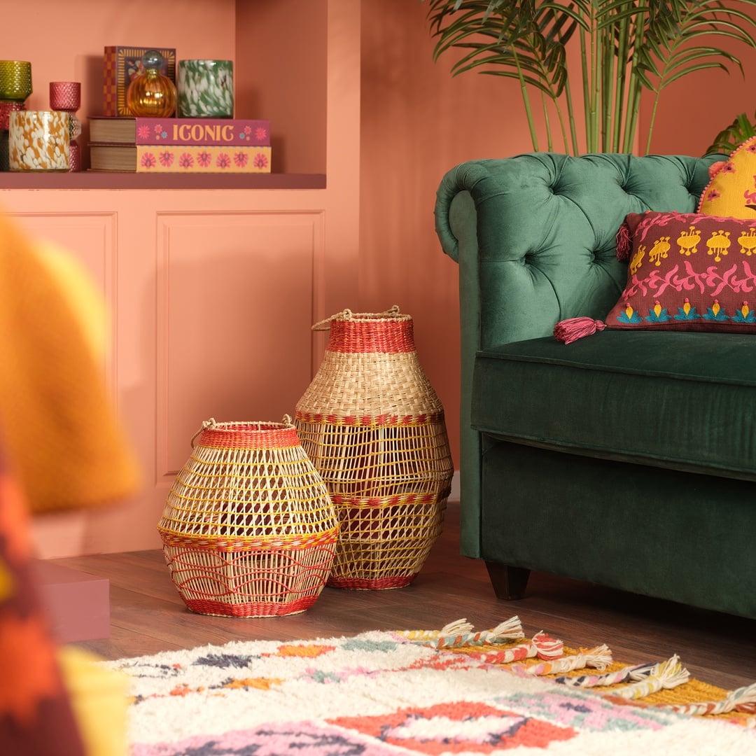 Tam Dao Deniz Çayırı - Cam - Metal Fener 30x30x47 Cm Renkli