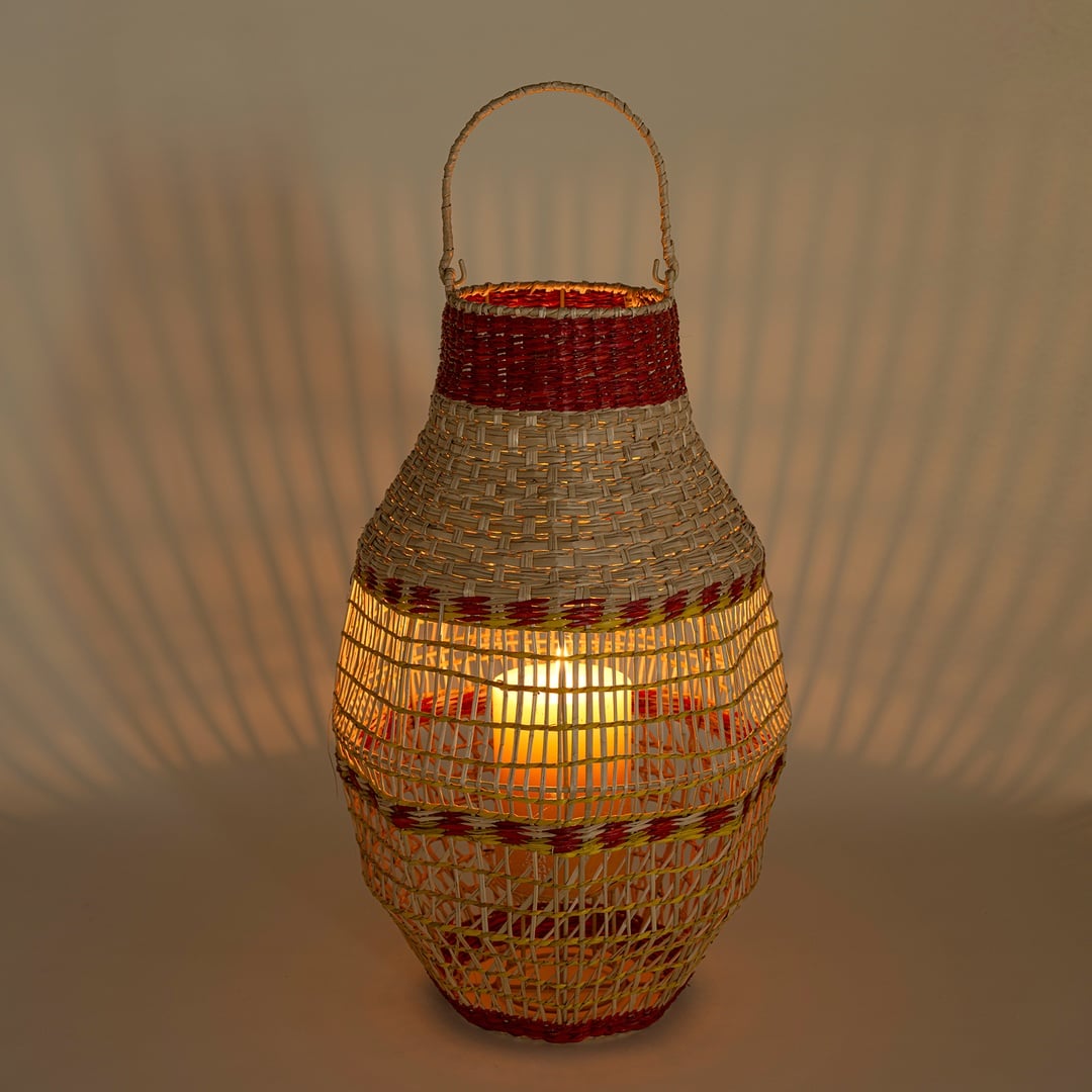 Tam Dao Deniz Çayırı - Cam - Metal Fener 30x30x47 Cm Renkli