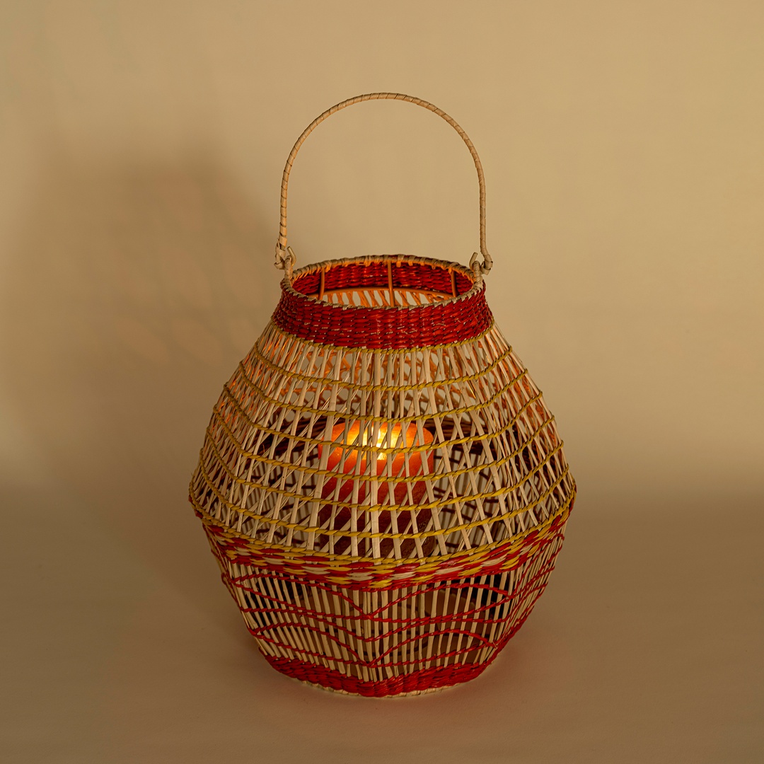 Tam Dao Deniz Çayırı - Cam - Metal Fener 40x40x40 Cm Renkli