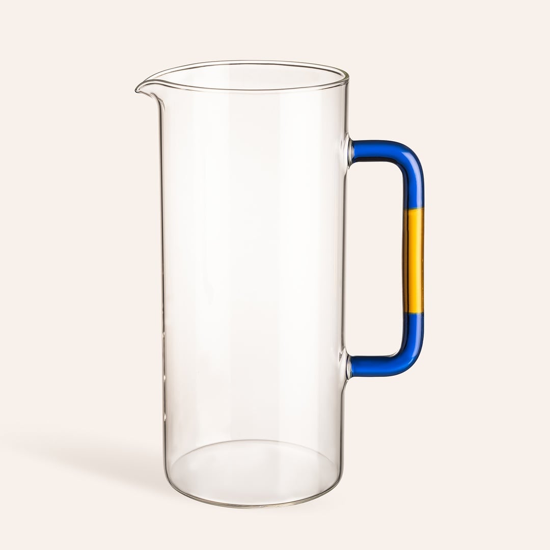 Henan Borosilikat Cam Sürahi 1000 Ml Mavi