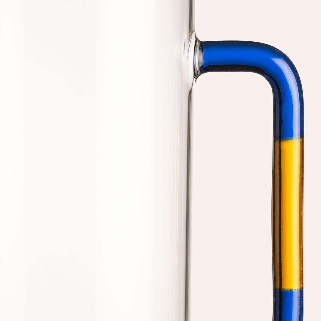 Henan Borosilikat Cam Sürahi 1000 Ml Mavi