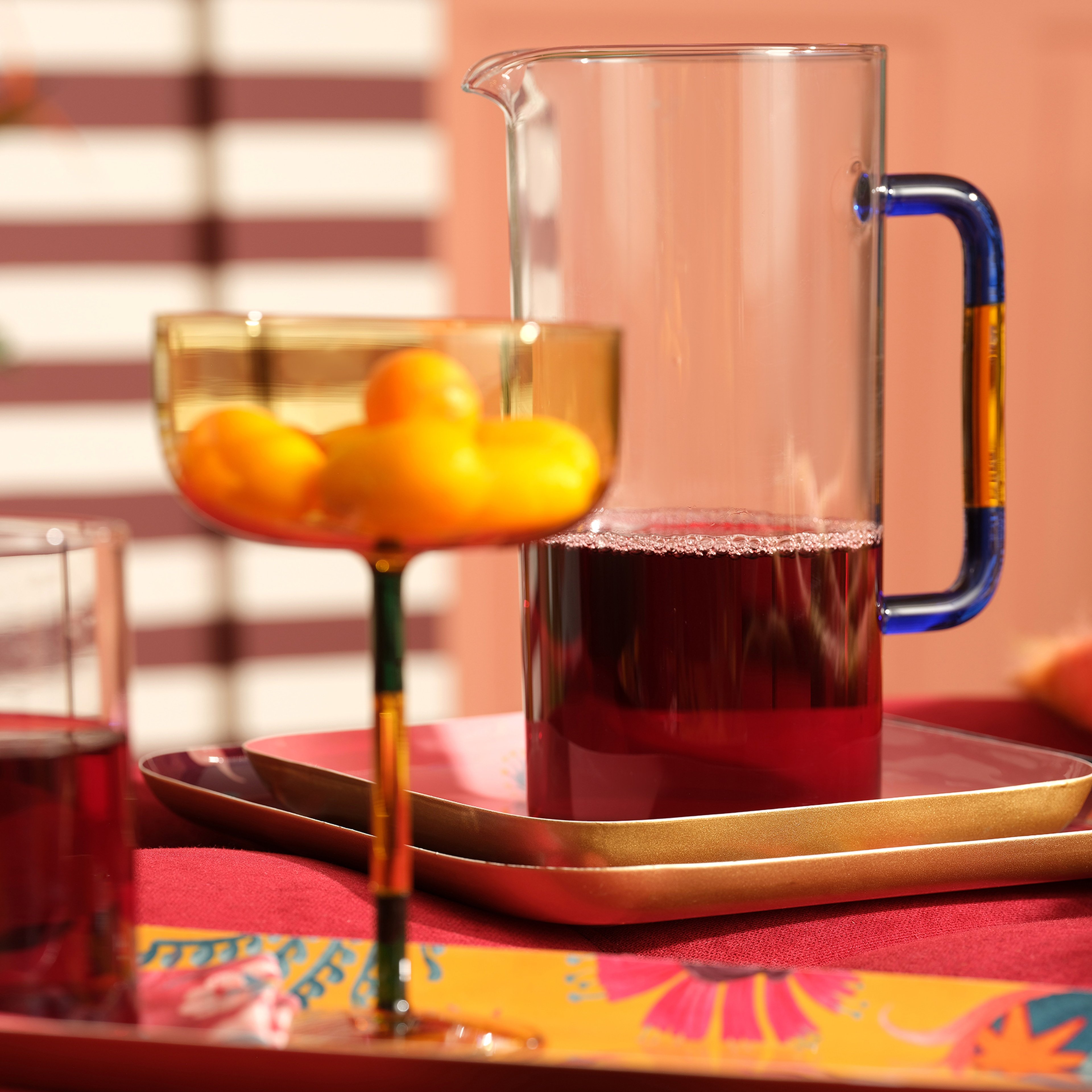 Henan Borosilikat Cam Sürahi 1000 Ml Mavi