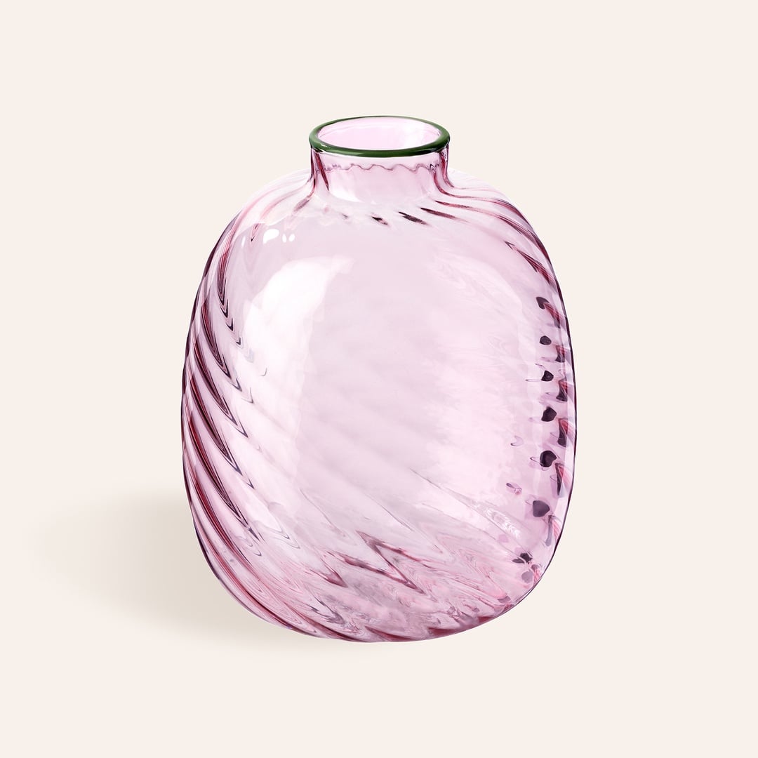 Nanjıng Borosilikat Cam Dekoratif Obje 9x9x11 Cm Pembe