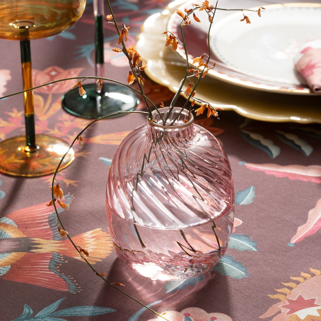 Nanjıng Borosilikat Cam Dekoratif Obje 9x9x11 Cm Pembe