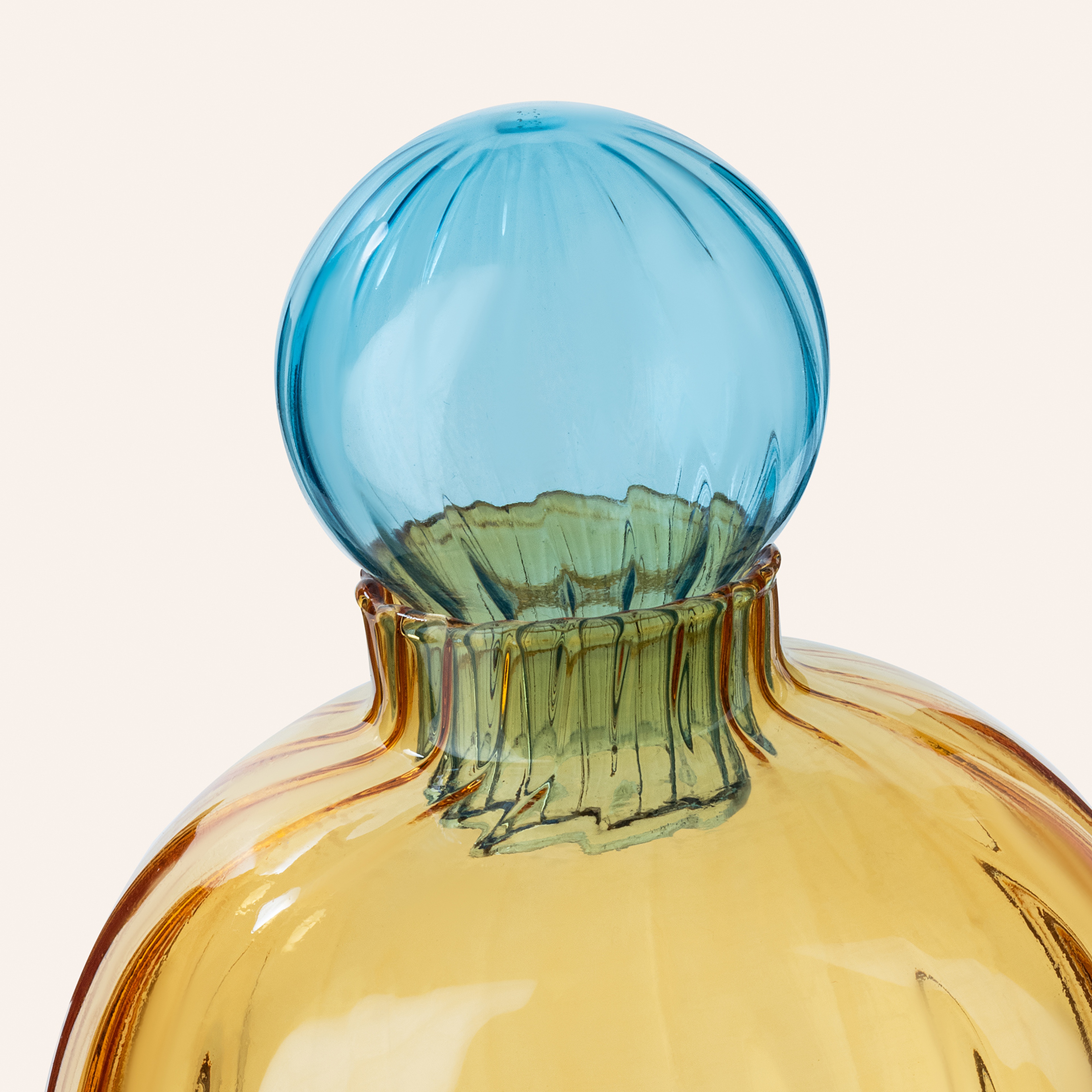 Nanjıng Borosilikat Cam Dekoratif Obje 10x10x13 Cm Amber - Mavi