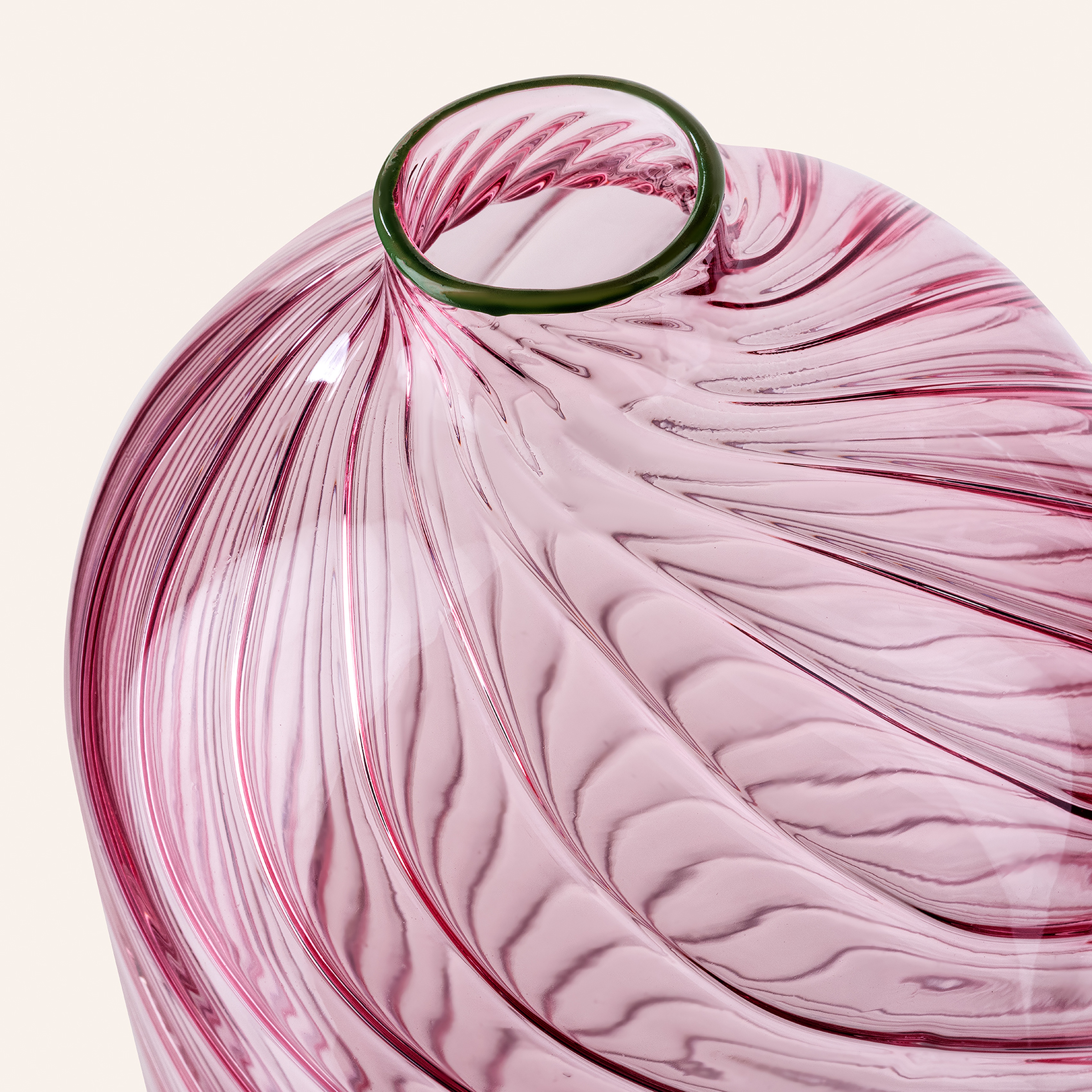 Nanjıng Borosilikat Cam Dekoratif Obje 10x10x21 Cm Pembe