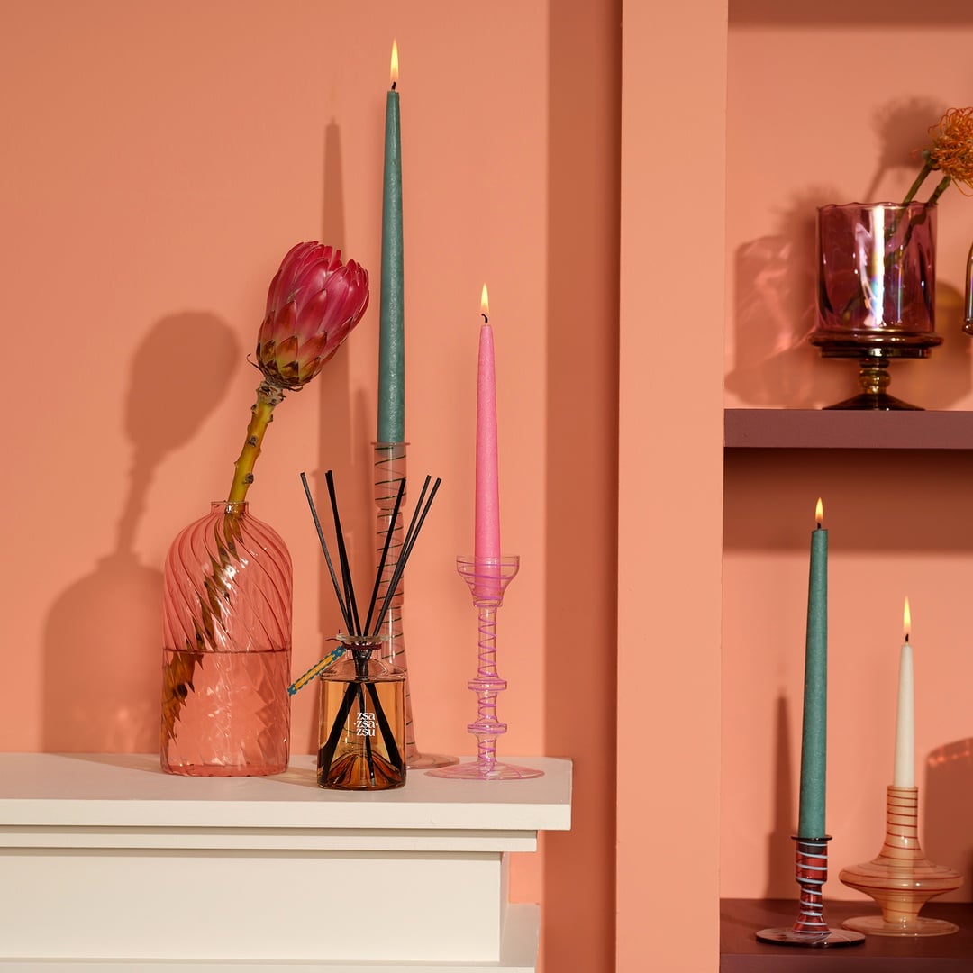 Deurne Parafın Mum 2.2x2.2x30 Cm Mavi